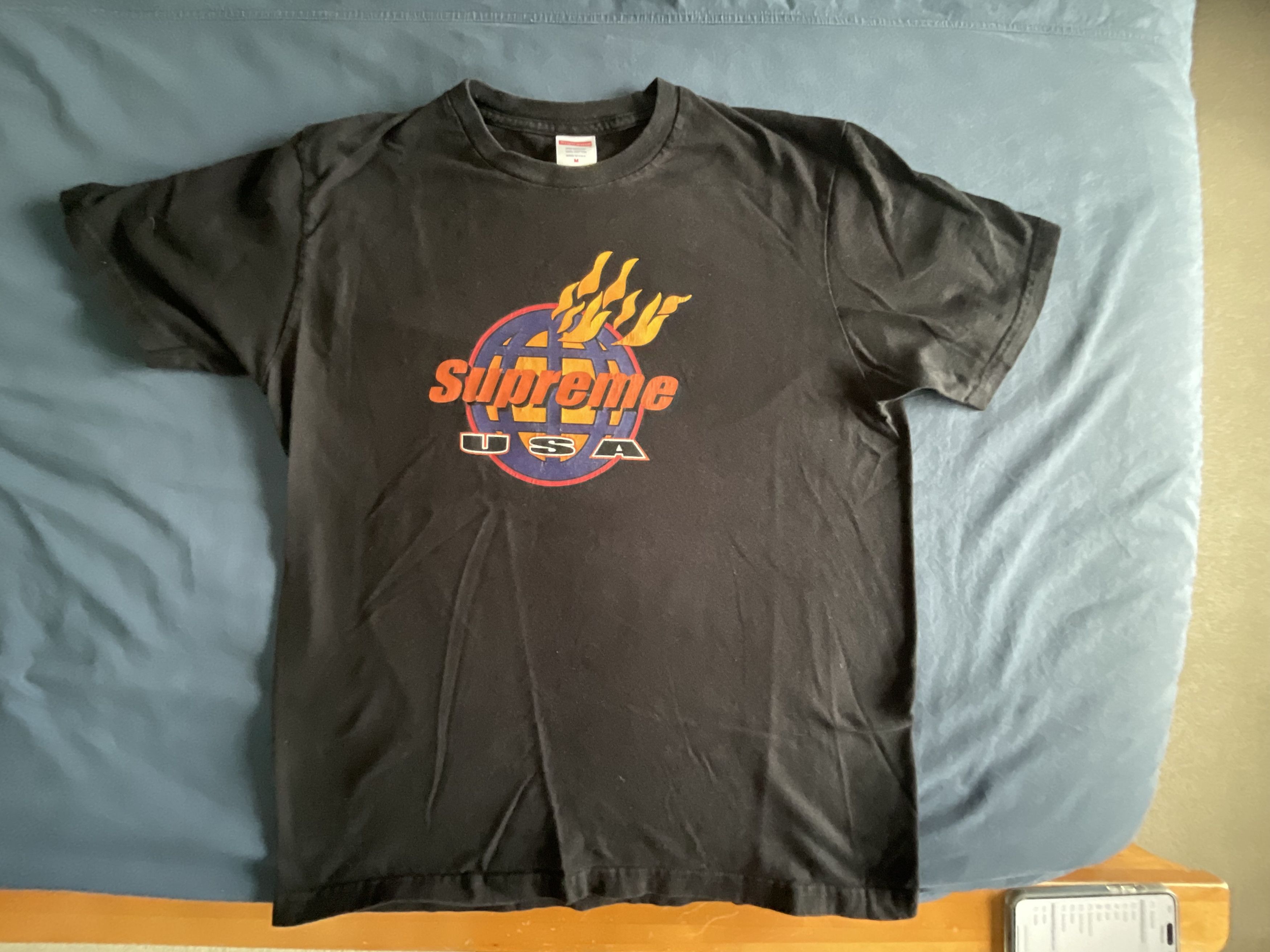 Supreme Supreme Black Fire Logo Short Sleeve Tee Shirt Size US M / EU 48-50 / 2 - 1 Thumbnail