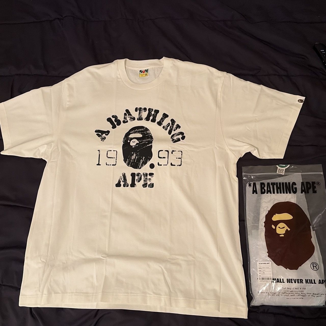 Bape Authentic BAPE Screen Print College Relaxed Fit Tee Size US XXL / EU 58 / 5 - 1 Thumbnail