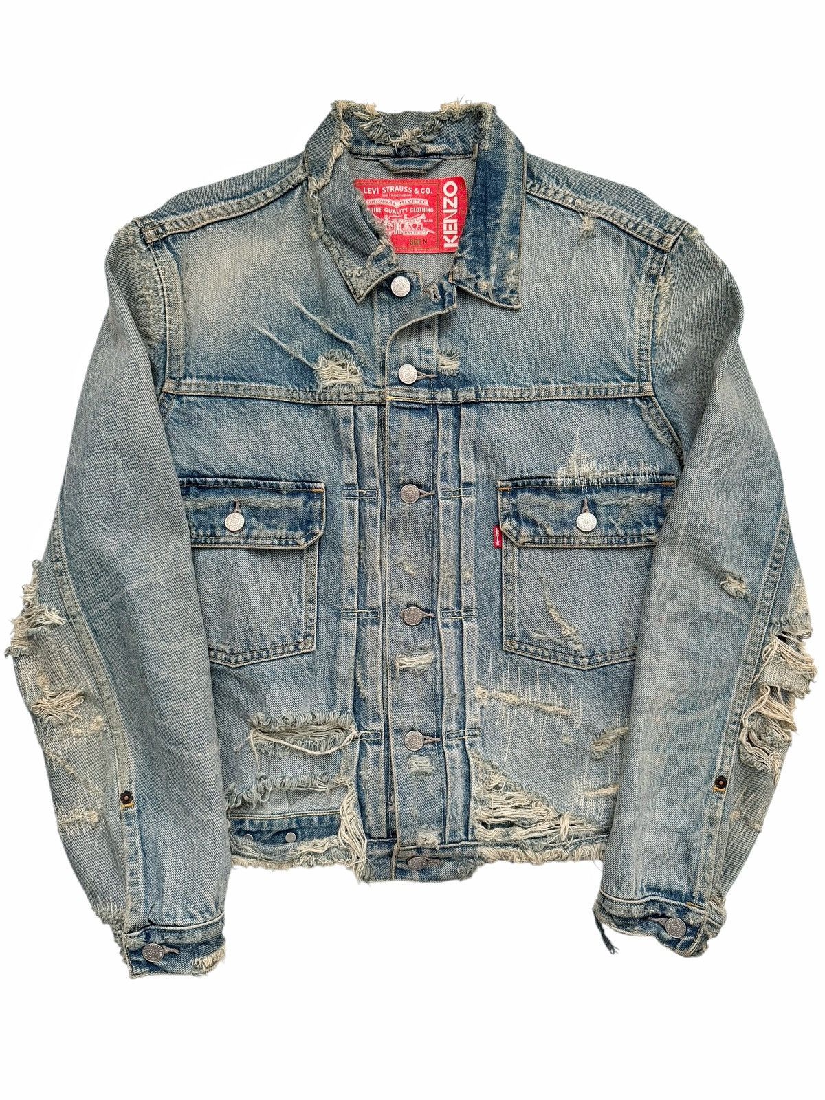Kenzo × Levi's Kenzo Type II 2 Distressed Destroyed Denim Jacket Size US M / EU 48-50 / 2 - 1 Thumbnail