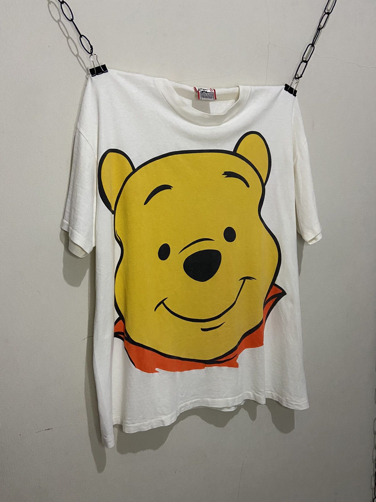 image of Vintage Disney Winnie The Pooh Big Face 90's in White, Men's (Size XL)