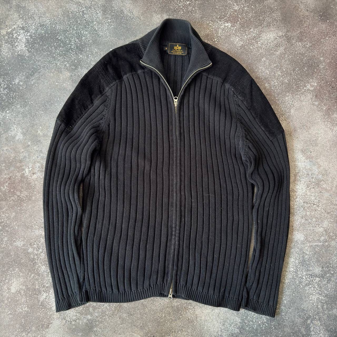 Alpha Industries Alpha Industries Vintage Ribbed Knit Zip Sweater Size US M / EU 48-50 / 2 - 1 Thumbnail