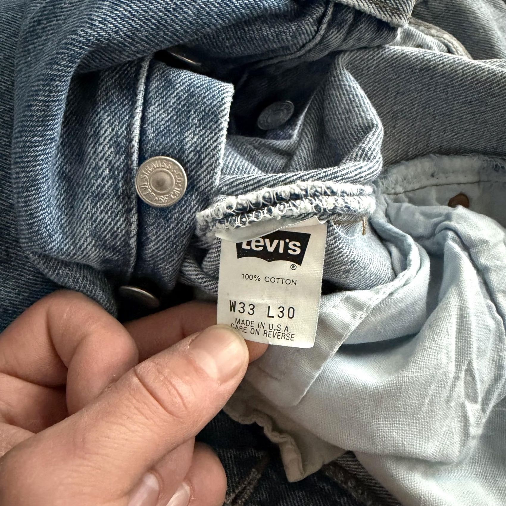 Levi's VINTAGE Levi's 501 Jeans USA Denim Light Wash Regular Straight Blue Mens 32x26.5 Size US 32 / EU 48 - 5 Thumbnail