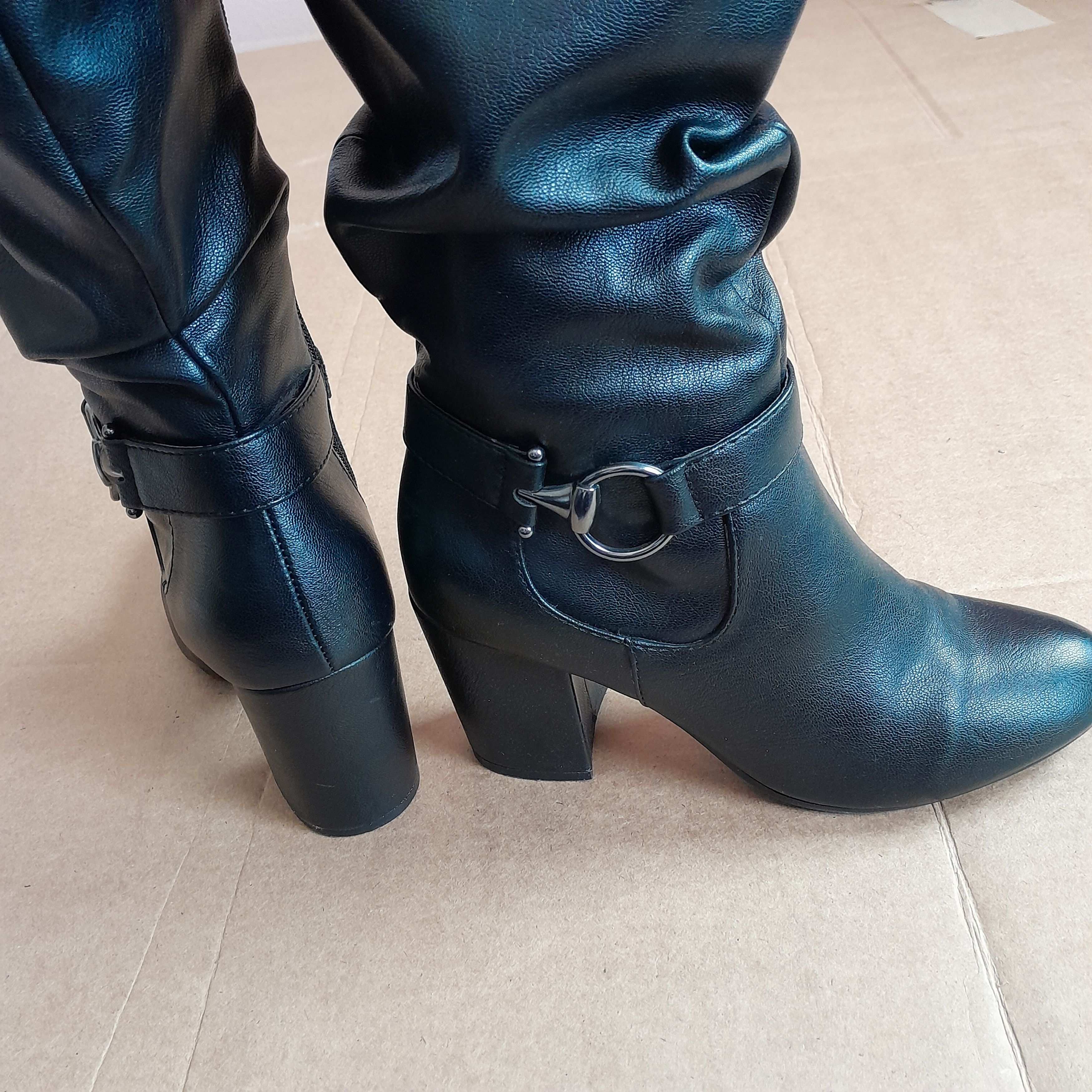 Kohl's Kohls Boots Black Faux Leather Mid-Calf Size 8.5M Size US 8.5 / IT 38.5 - 3 Thumbnail