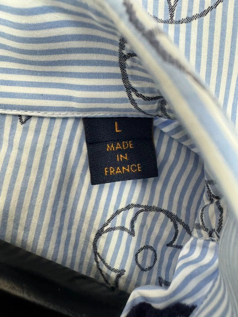 Louis Vuitton Louis Vuitton Striped Shirt with Logo Print -2505 Size US L / EU 52-54 / 3 - 5 Thumbnail