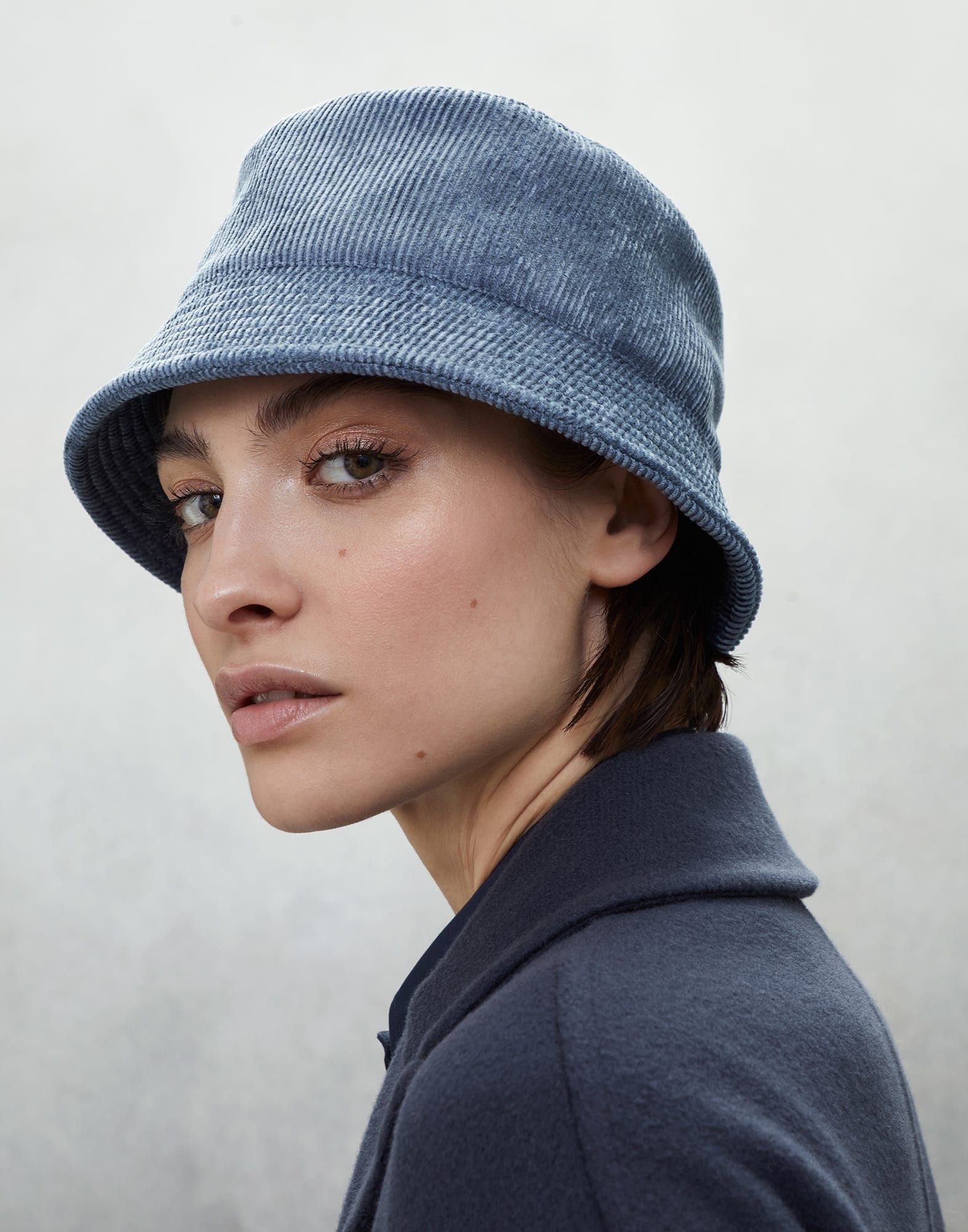 Brunello Cucinelli o1y0725 Size : S / Hat / Cap in Slate Blue Size ONE SIZE - 3 Thumbnail