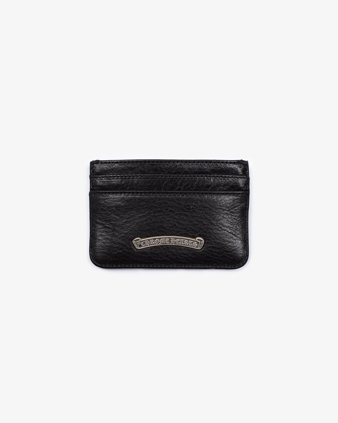 Chrome Hearts CHROME HEARTS BLACK LEATHER SCROLLBAR CARD HOLDER Size ONE SIZE - 1 Thumbnail
