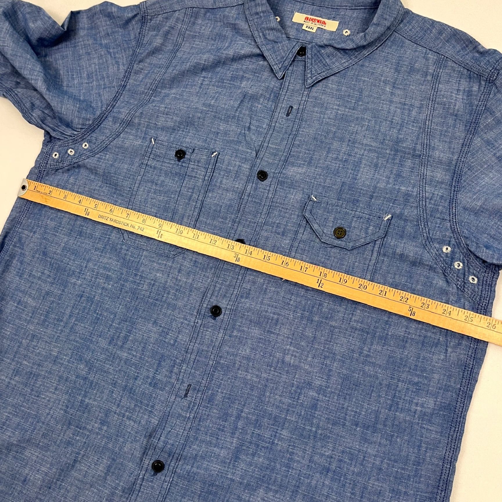 Vintage VINTAGE Birdwell Beach Britches Shirt Mens 3XL Blue Chambray Button-Up Work Vented Button Up Size US XXL / EU 58 / 5 - 6 Thumbnail
