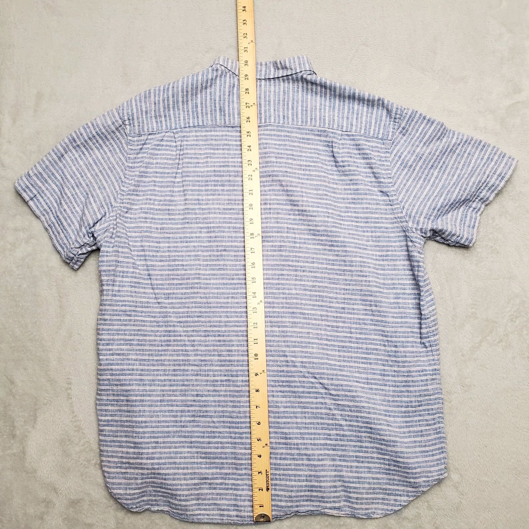 Old Navy Old Navy Linen Shirt Mens XL Blue Striped Linen Blend Summer Comfort Shirt Size US XL / EU 56 / 4 - 5 Thumbnail