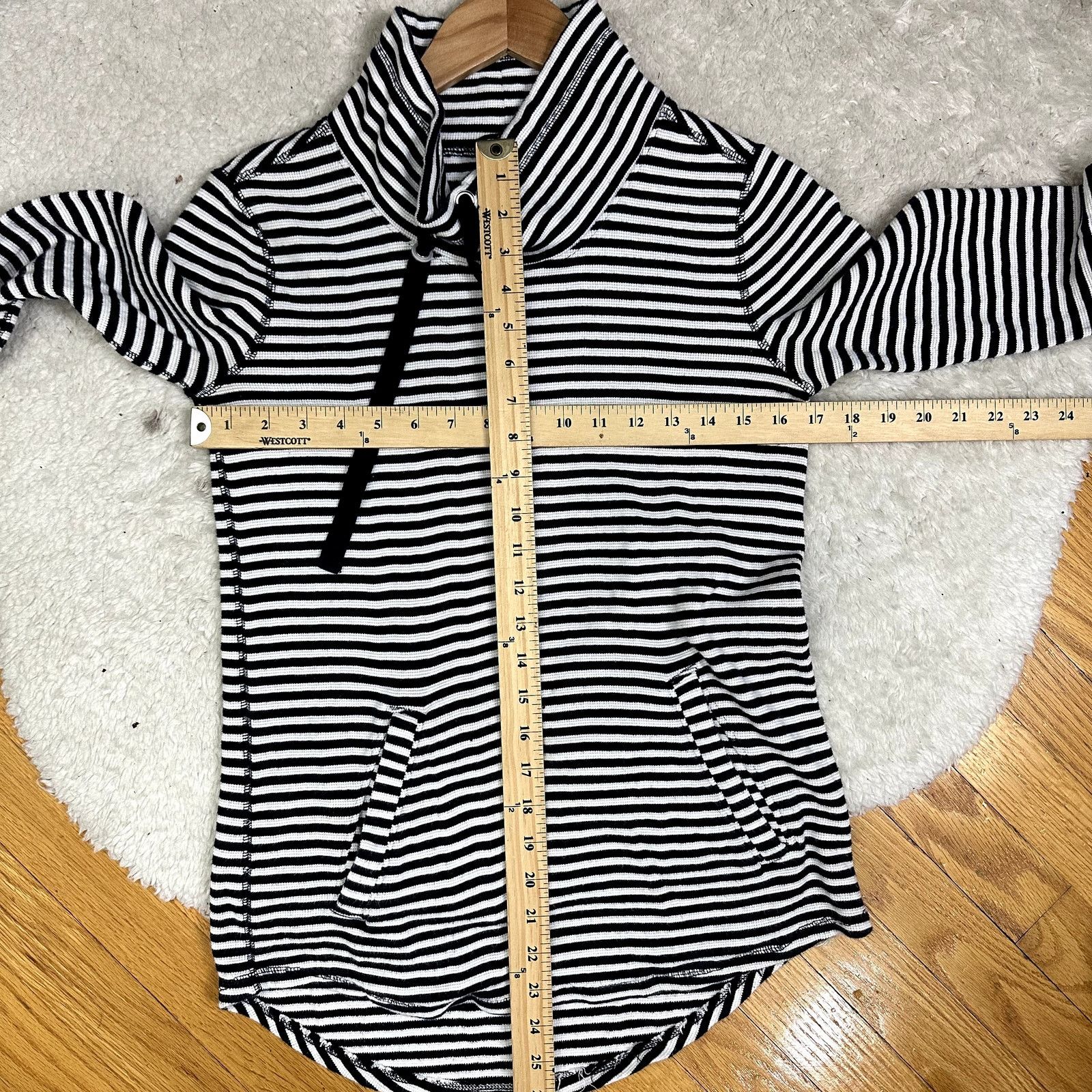 J.Crew J Crew Blue White Stripe Funnel Neck Tunic Waffle Knit XS Size XS / US 0-2 / IT 36-38 - 9 Thumbnail