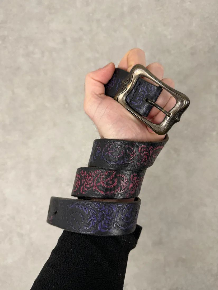 Diesel Diesel Black Embroidered Purple & Pink Pattern Belt Size ONE SIZE - 2 Thumbnail