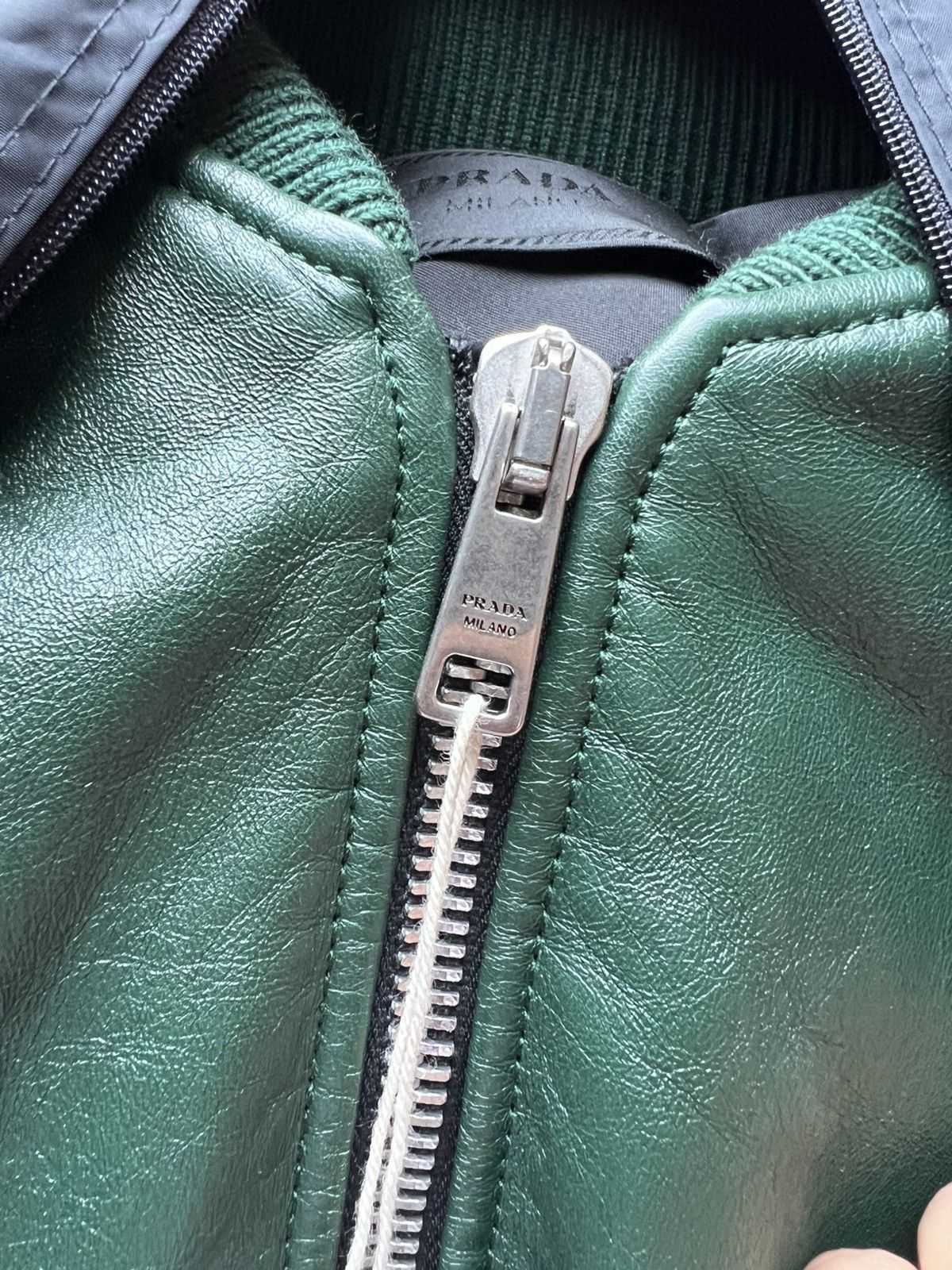 Prada Prada Oversized nappa leather bomber jacket bottle green Size US XXL / EU 58 / 5 - 12 Thumbnail