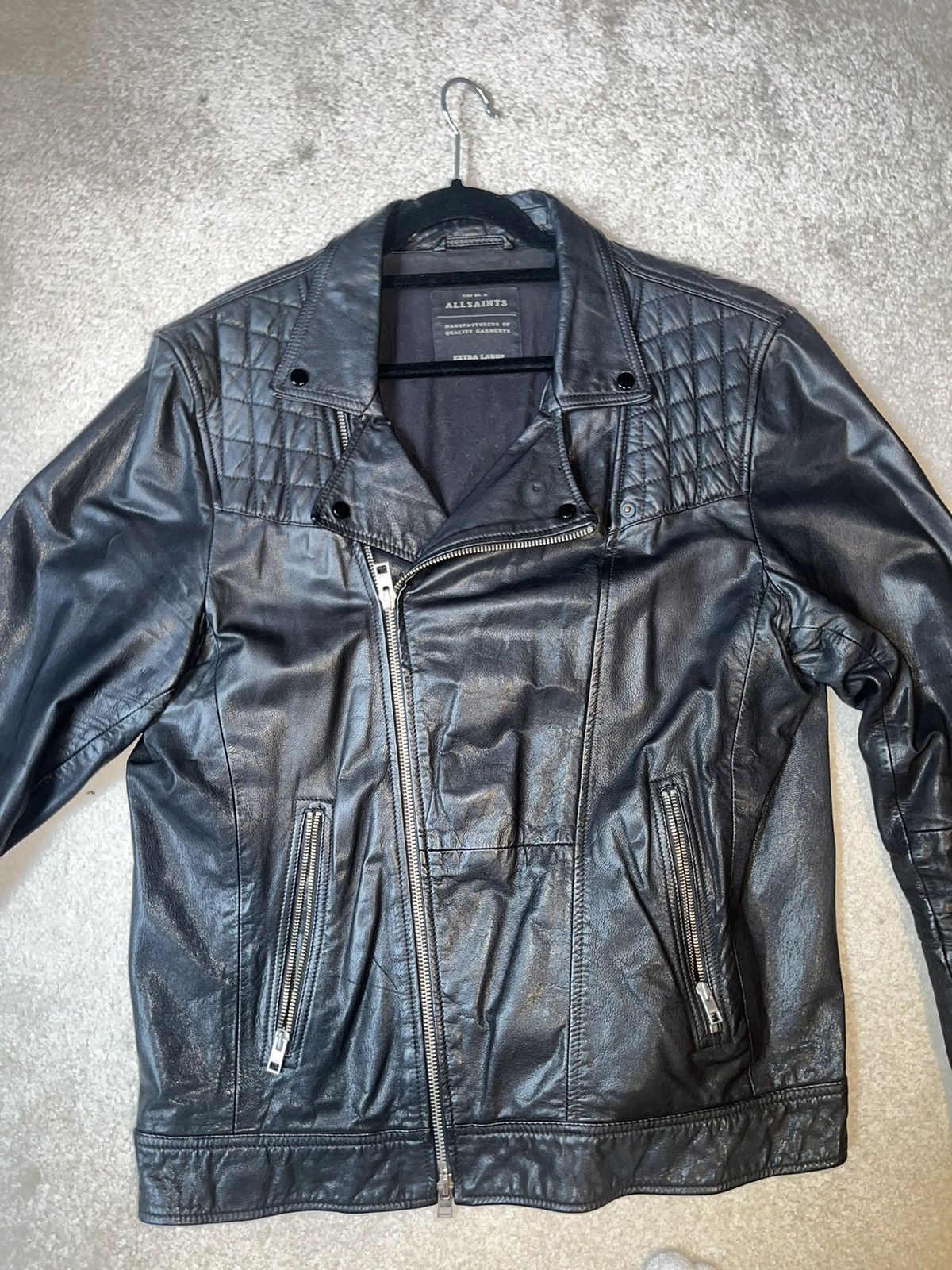 Allsaints Custom ALLSAINTS black leather moto jacket XL Size US XL / EU 56 / 4 - 2 Thumbnail