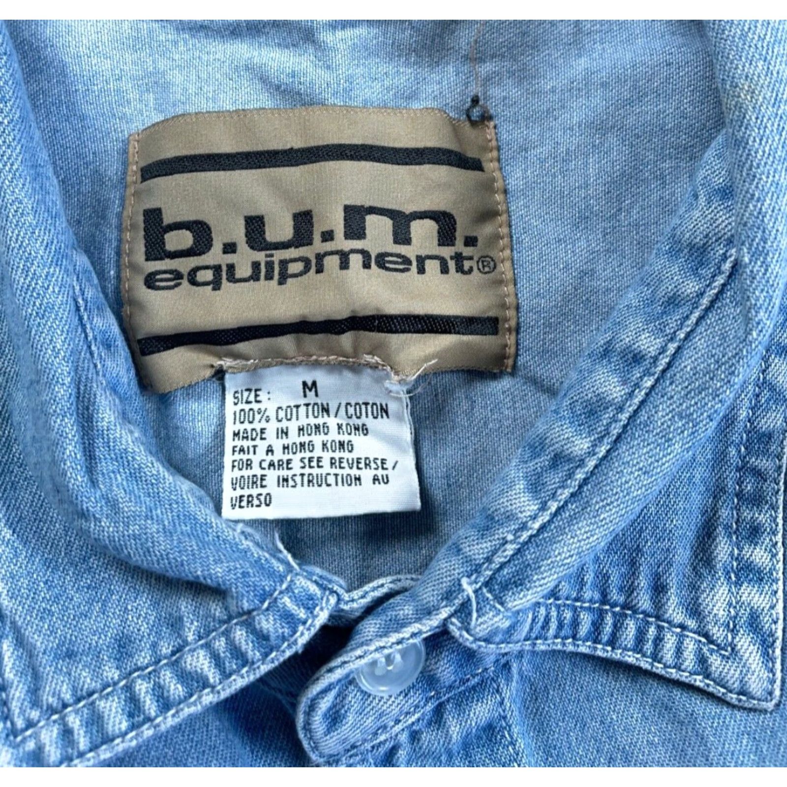 Vintage Vintage B.U.M. Equipment Oversized Denim Shirt Men’s Medium Blue Cotton Casual Workwear Retro 90s Size US M / EU 48-50 / 2 - 4 Thumbnail
