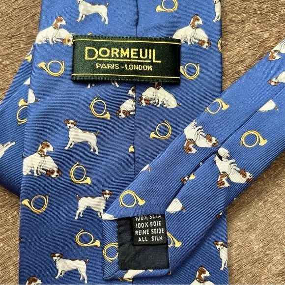 Designer Dormeuil Beagle Hunting Fox Horn Silk Tie Size ONE SIZE - 3 Thumbnail