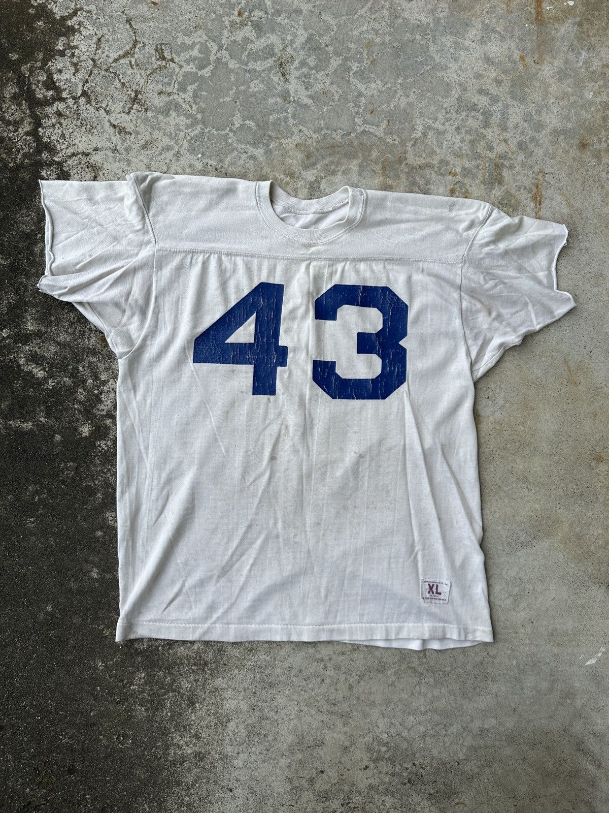 Vintage 60s Dirty Champion Number 43 single stitch football jersey Size US XL / EU 56 / 4 - 1 Thumbnail