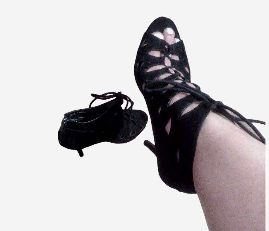 Chinese Laundry Elegant Chinese Laundry Black Open Toe Shoes with Lace Ups Size US 9.5 / IT 39.5 - 1 Thumbnail