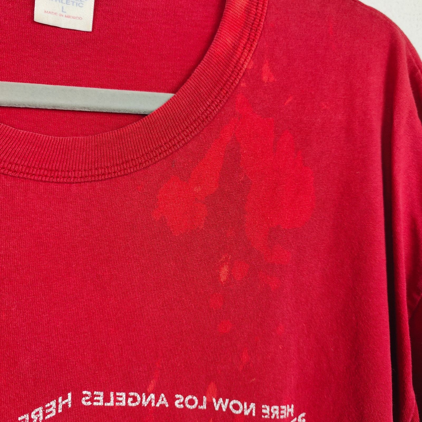 Russell Athletic Vintage Los Angeles Here Now T-Shirt Mens Medium Red 90s Size US M / EU 48-50 / 2 - 3 Thumbnail