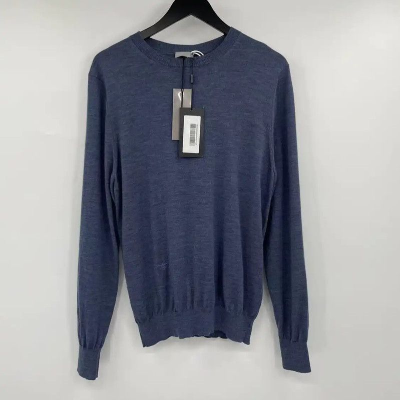 Dior Dior Men's Blue Wool Long Sleeve Sweater 0089 Size US L / EU 52-54 / 3 - 1 Thumbnail