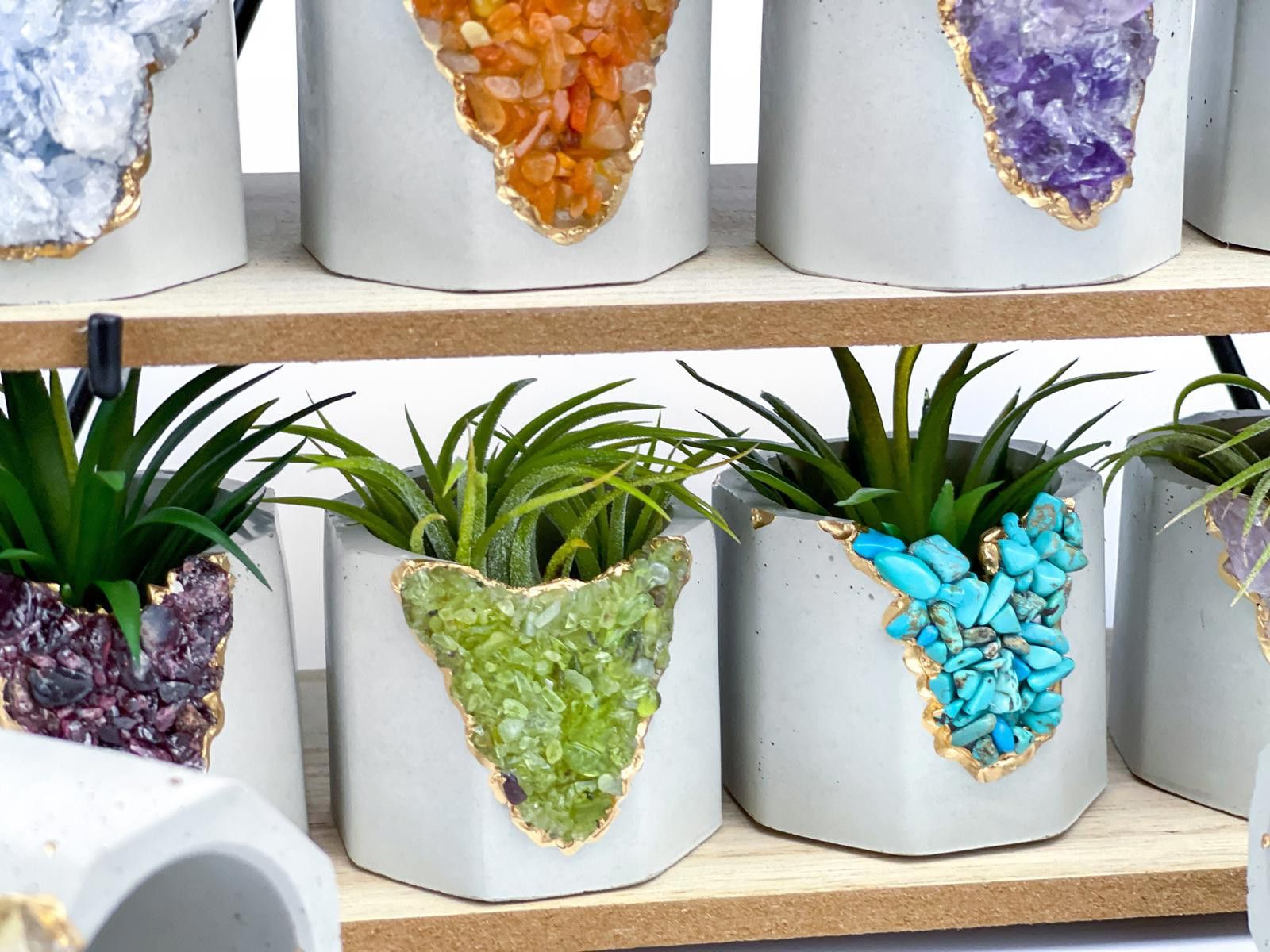Other Crystal Airplant Holder Green Peridot Succulent Pot Planter Size ONE SIZE - 3 Thumbnail