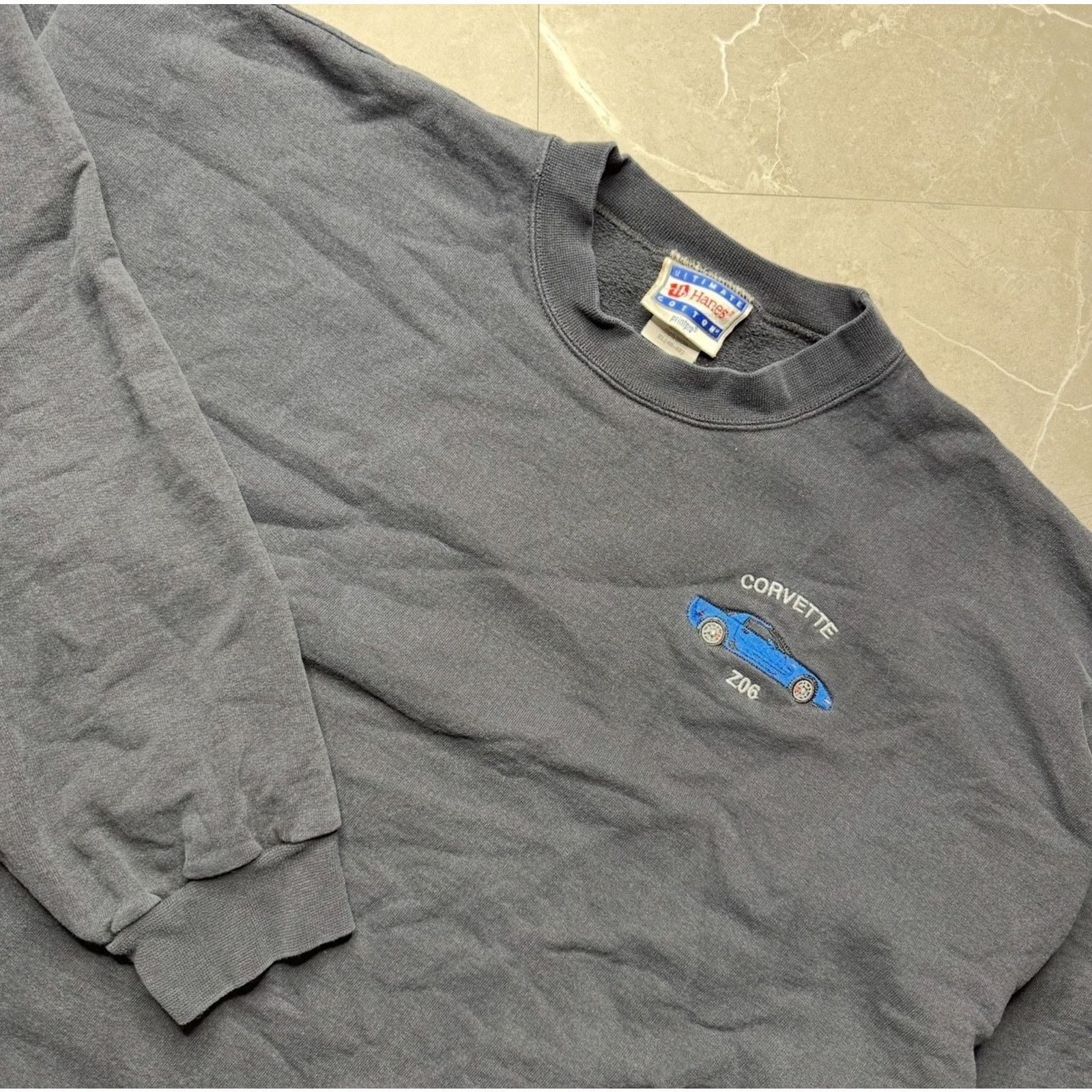 Vintage Vintage Corvette ZO6 Small Logo Black Sweatshirt Men’s XL Size US XL / EU 56 / 4 - 2 Thumbnail