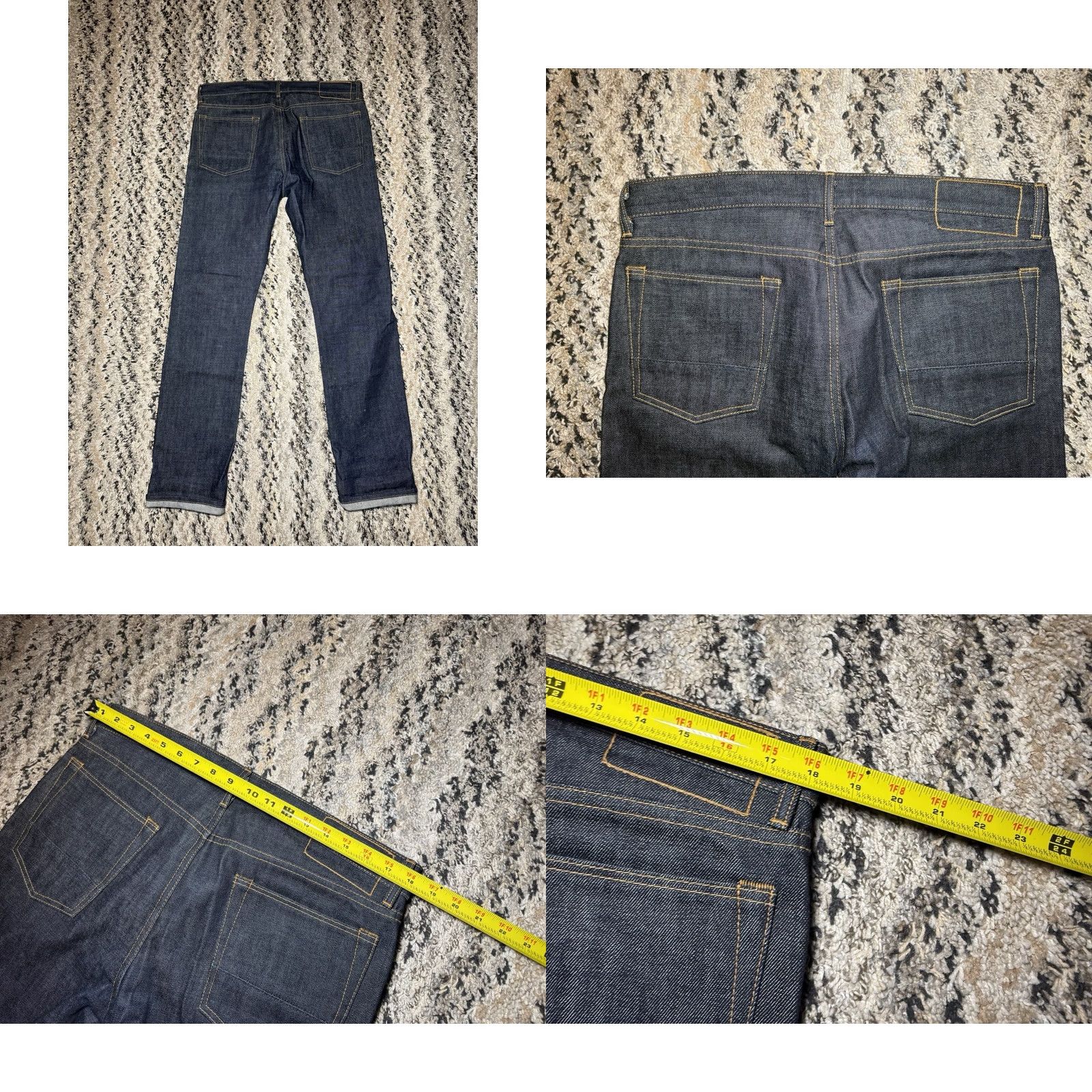 Club Monaco VINTAGE? CLUB MONACO Jeans Slim Indigo Dark Selvedge Denim 33x32 RARE SAMPLE Mens Slim Straight Blue Jeans 32 Inseam Regular Size 33 Size US 33 - 8 Thumbnail