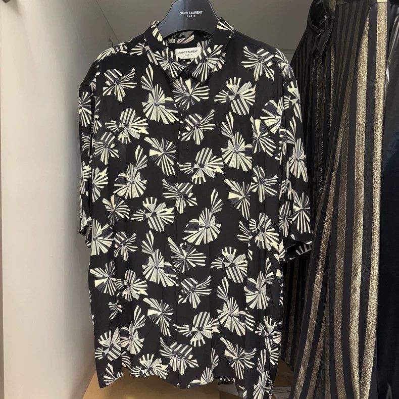 Saint Laurent SLP 22SS Silk Short Sleeve Shirt