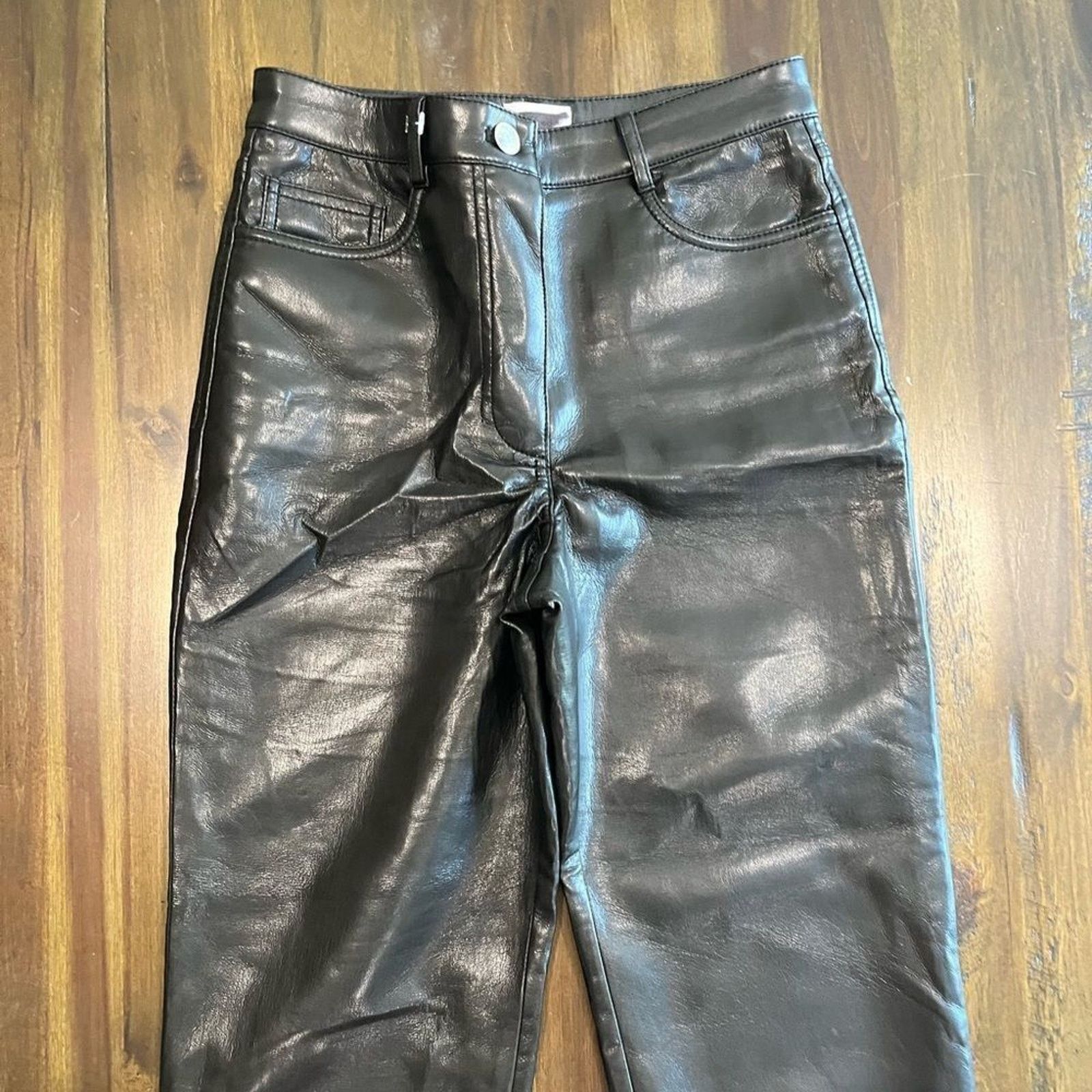 Vintage Wilfred Aritzia The Melina Vegan Leather Cropped Pants Sz 2 Size 26" / US 2 / IT 38 - 3 Thumbnail