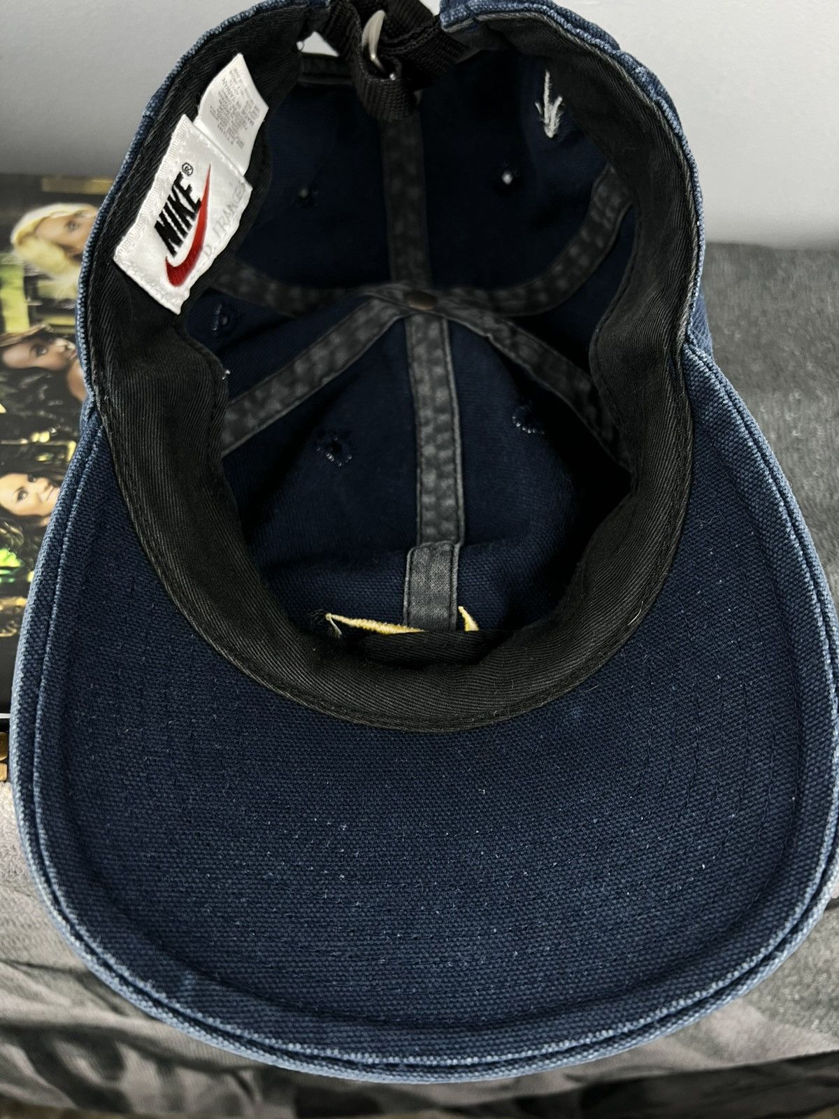 Nike × Vintage Nike Vintage Archived Cap Big Swoosh Embroidered Logo navy Size ONE SIZE - 6 Thumbnail