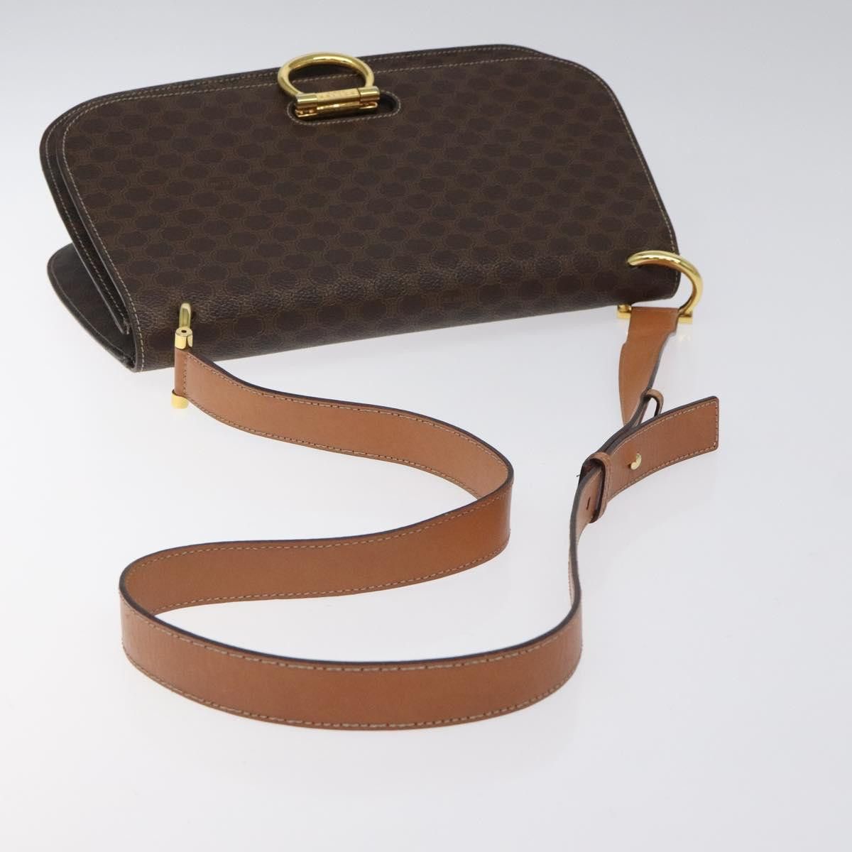 Celine CELINE Macadam Canvas Shoulder Bag Pvc Leather Brown Gold Size ONE SIZE - 7 Thumbnail