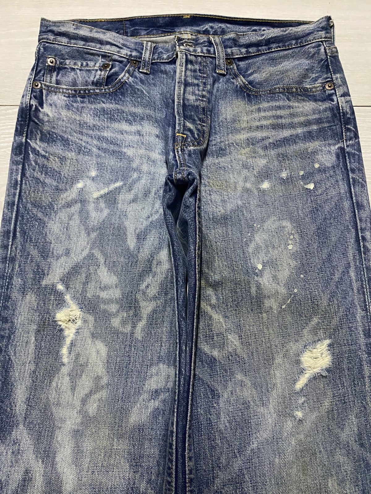 Levi's Vintage Levis 501 Bleached Distressed Jeans Size US 30 / EU 46 - 3 Thumbnail