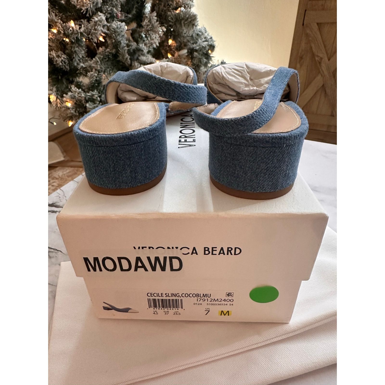 Veronica Beard NEW Veronica Beard Cecile Denim Cap-Toe Slingback size 7 Size US 7 / IT 37 - 4 Thumbnail