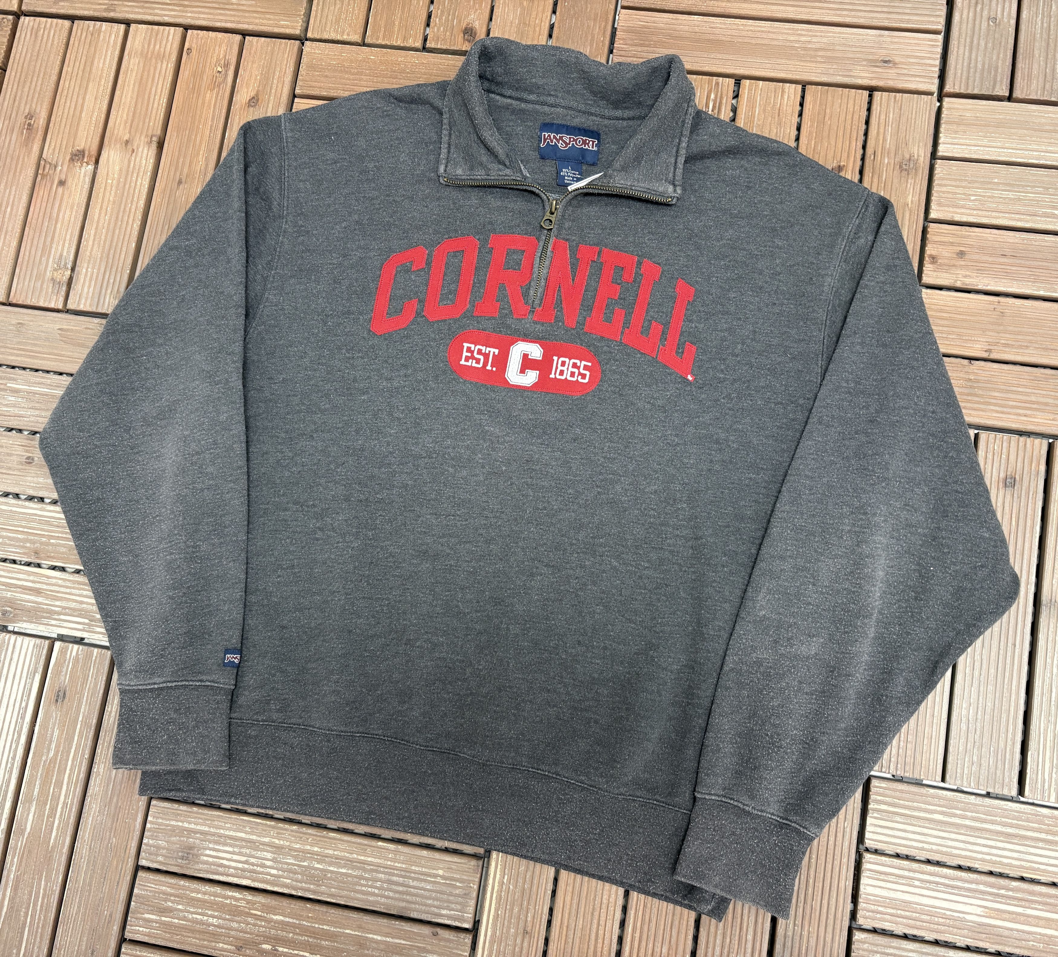 Vintage Cornell Big Red Est. 1865 Vintage Grey Quarter Zip Sweater Size US L / EU 52-54 / 3 - 2 Thumbnail