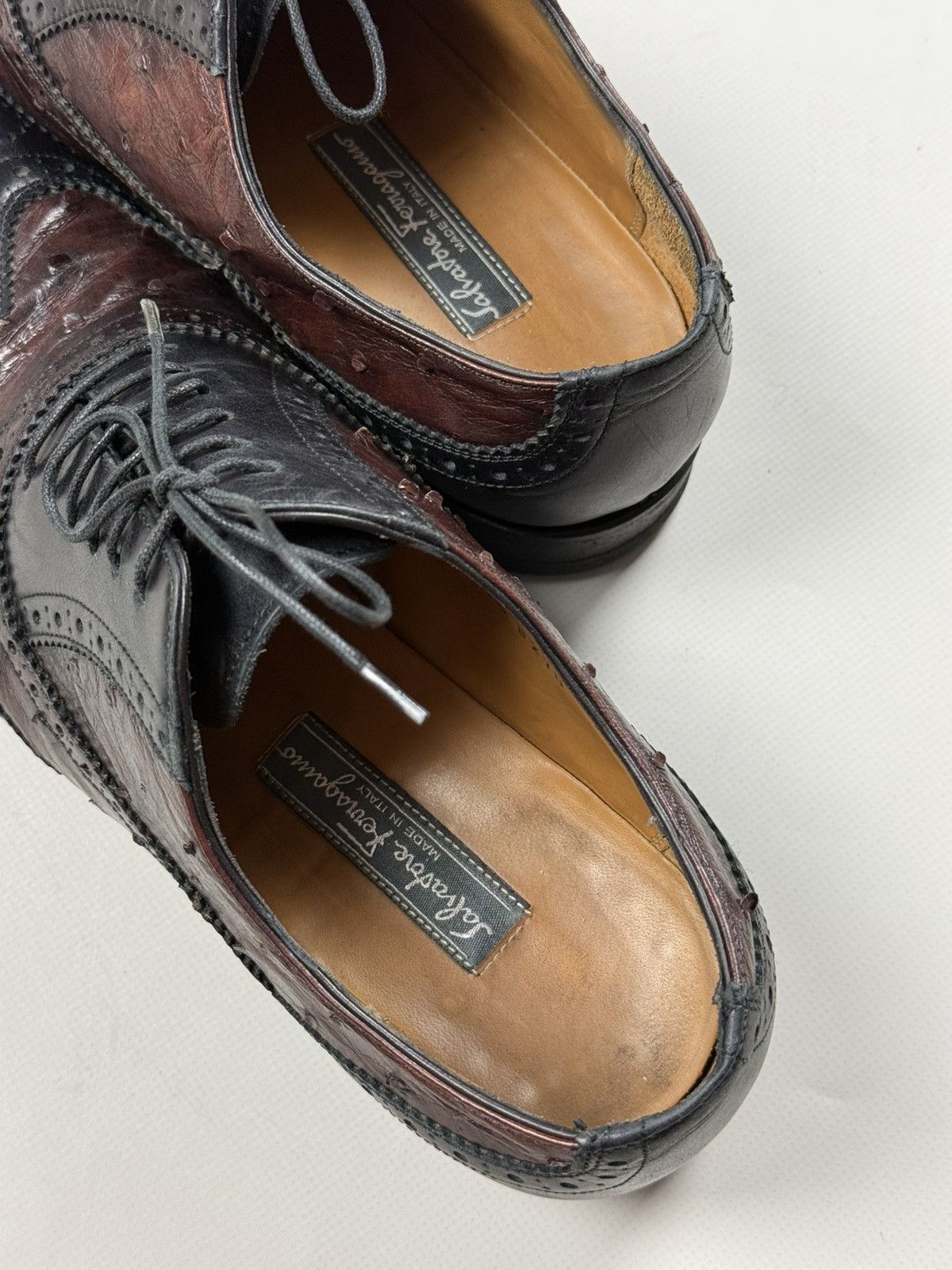 Salvatore Ferragamo Salvatore Ferragamo Ostrich Leather Oxford Dress Shoes Boots Size US 7.5 / EU 40-41 - 23 Thumbnail