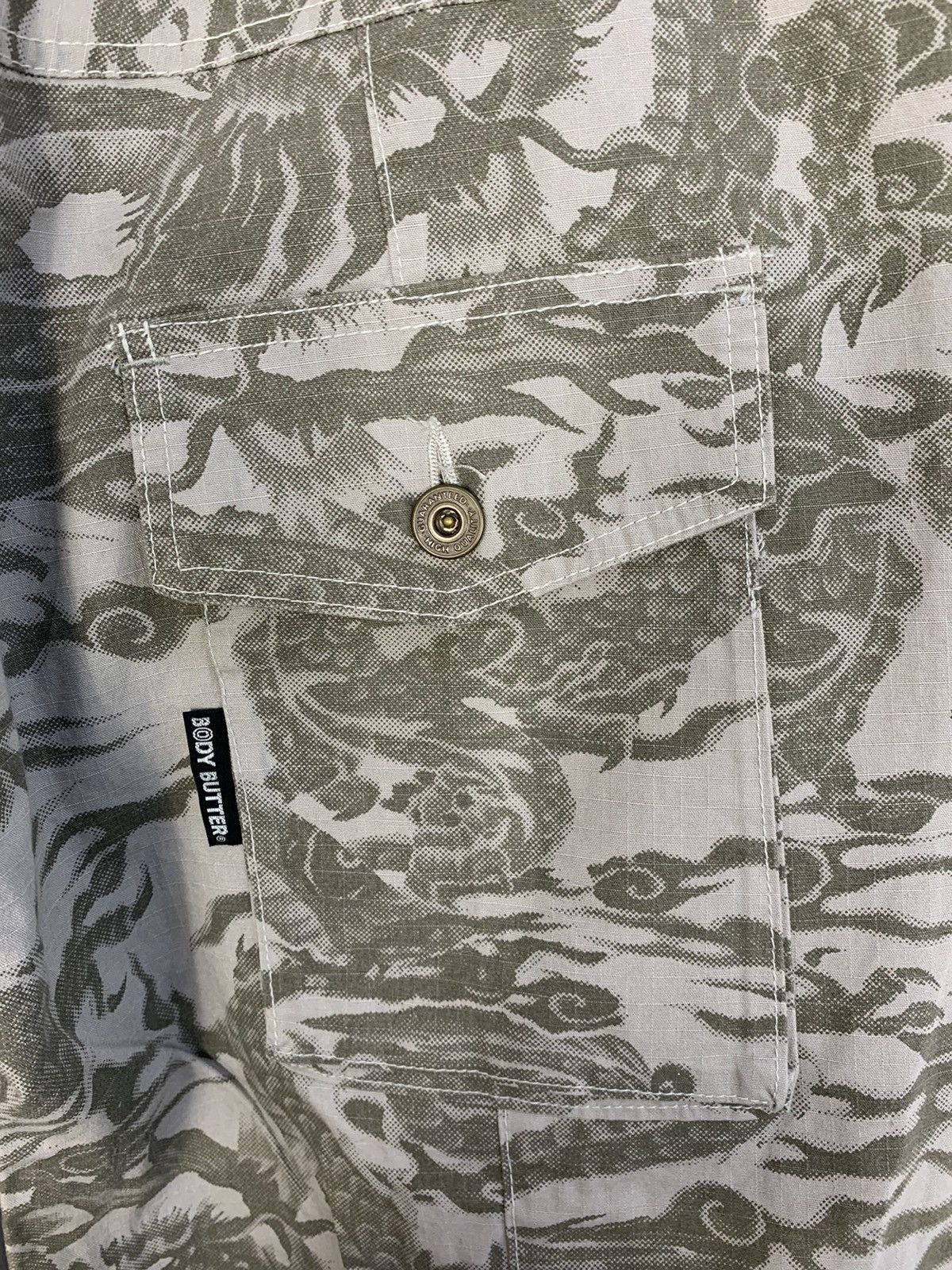 Japanese Brand Hype Body Butter Japan Dragon Design Camo Pant Denim Size US 31 - 10 Thumbnail