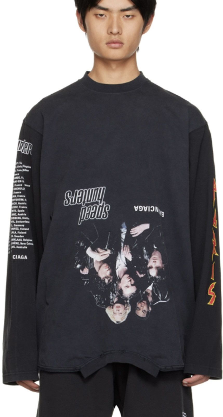 Balenciaga BNWT Speed Hunters Upside Down Long Sleeve T-Shirt