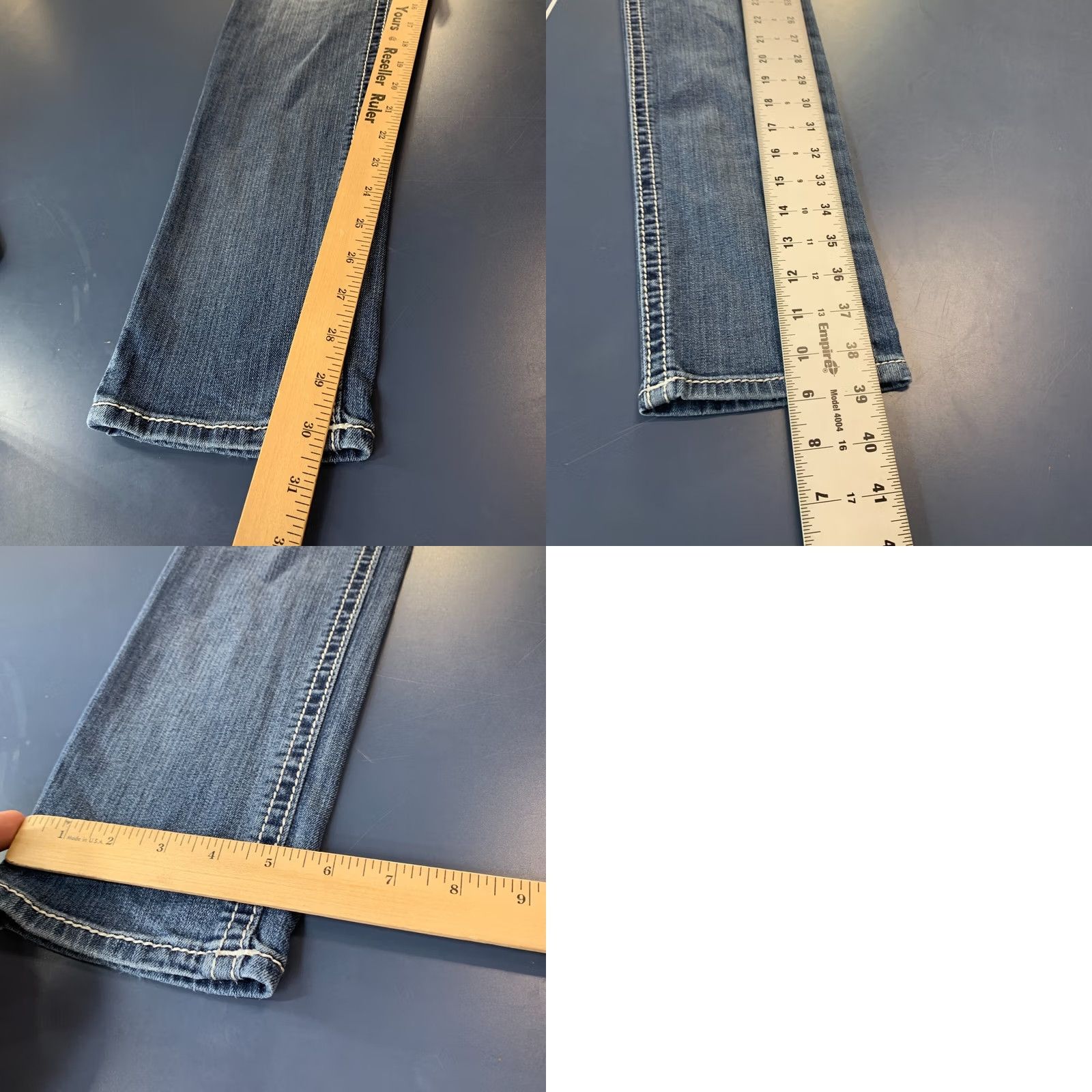 Vintage VINTAGE Rock Revival Skinny Jeans WOmens Size 29 SLim Blue Flap Pocket Fits 32x30 Denim Size 29" - 11 Thumbnail