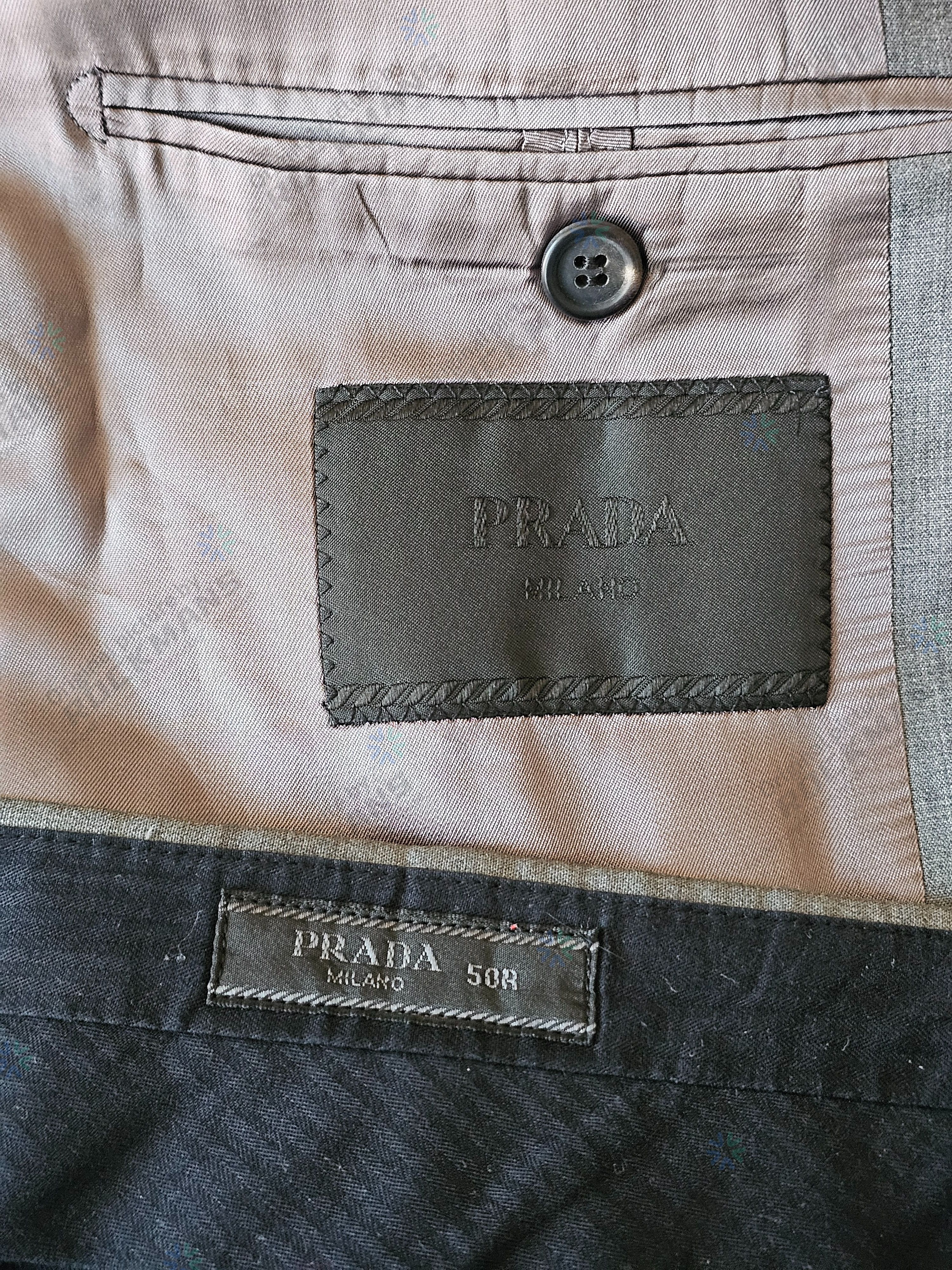 Prada Prada Mens Suit Gray Wool Jacket+Pant Size 50 like 48 Size 50R - 6 Thumbnail