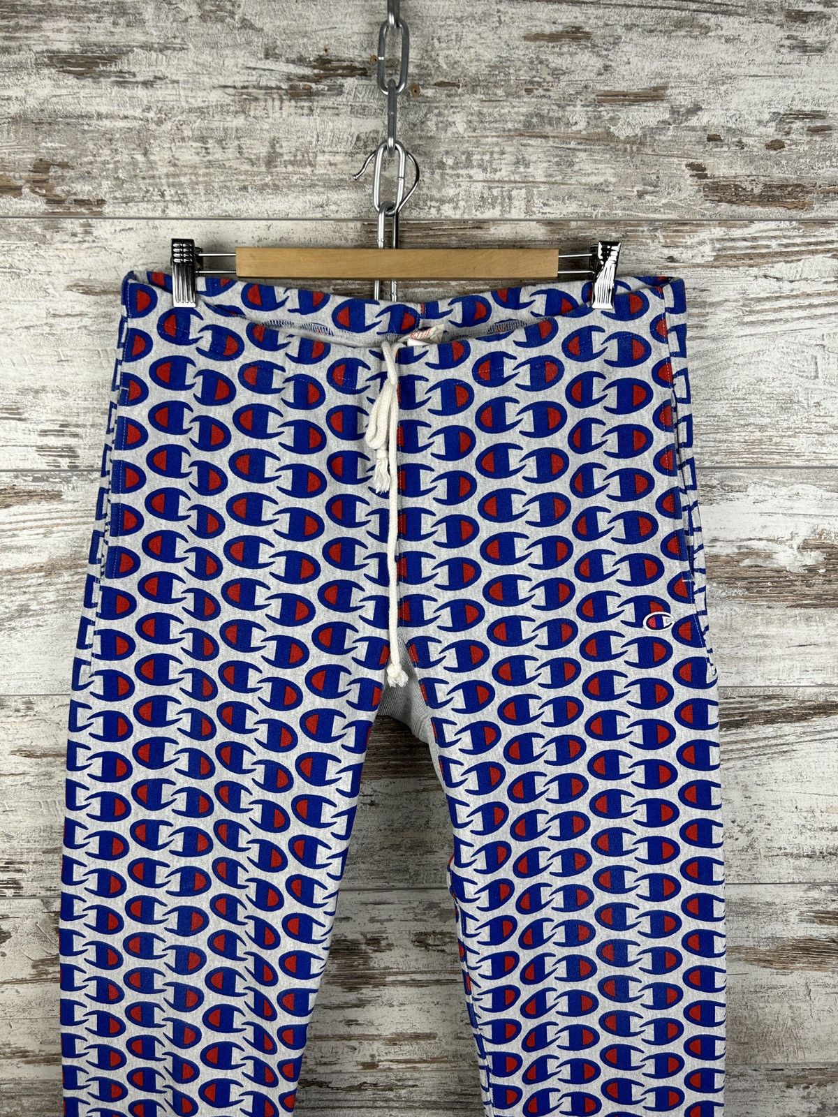 Champion × Vintage Mens Vintage Champion Monogram Sweatpants Reverse Weave Warm Size US 34 / EU 50 - 2 Thumbnail