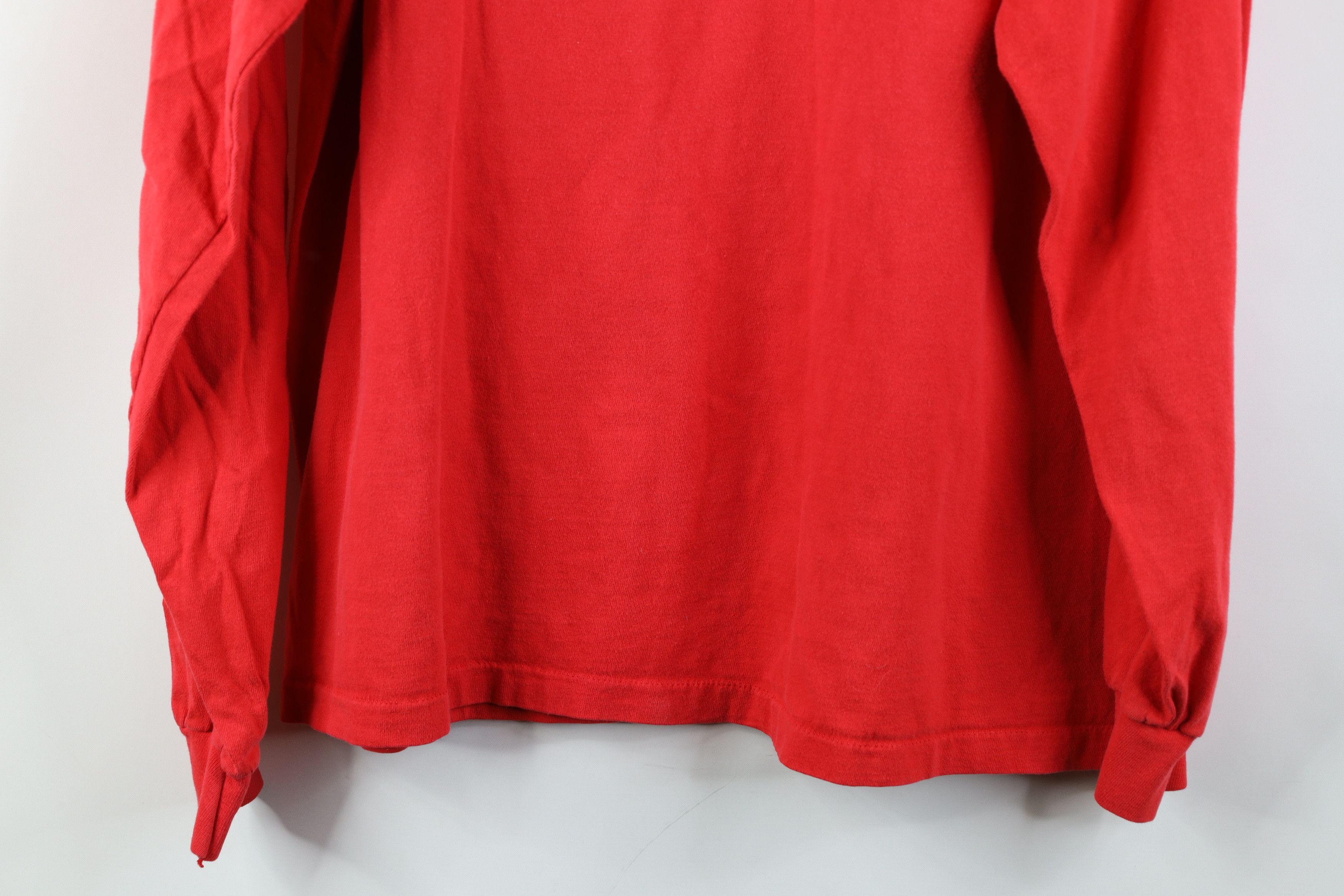 Hanes Vintage 90s Hanes Beefy Cotton Long Sleeve T-Shirt Red USA Size US L / EU 52-54 / 3 - 15 Thumbnail