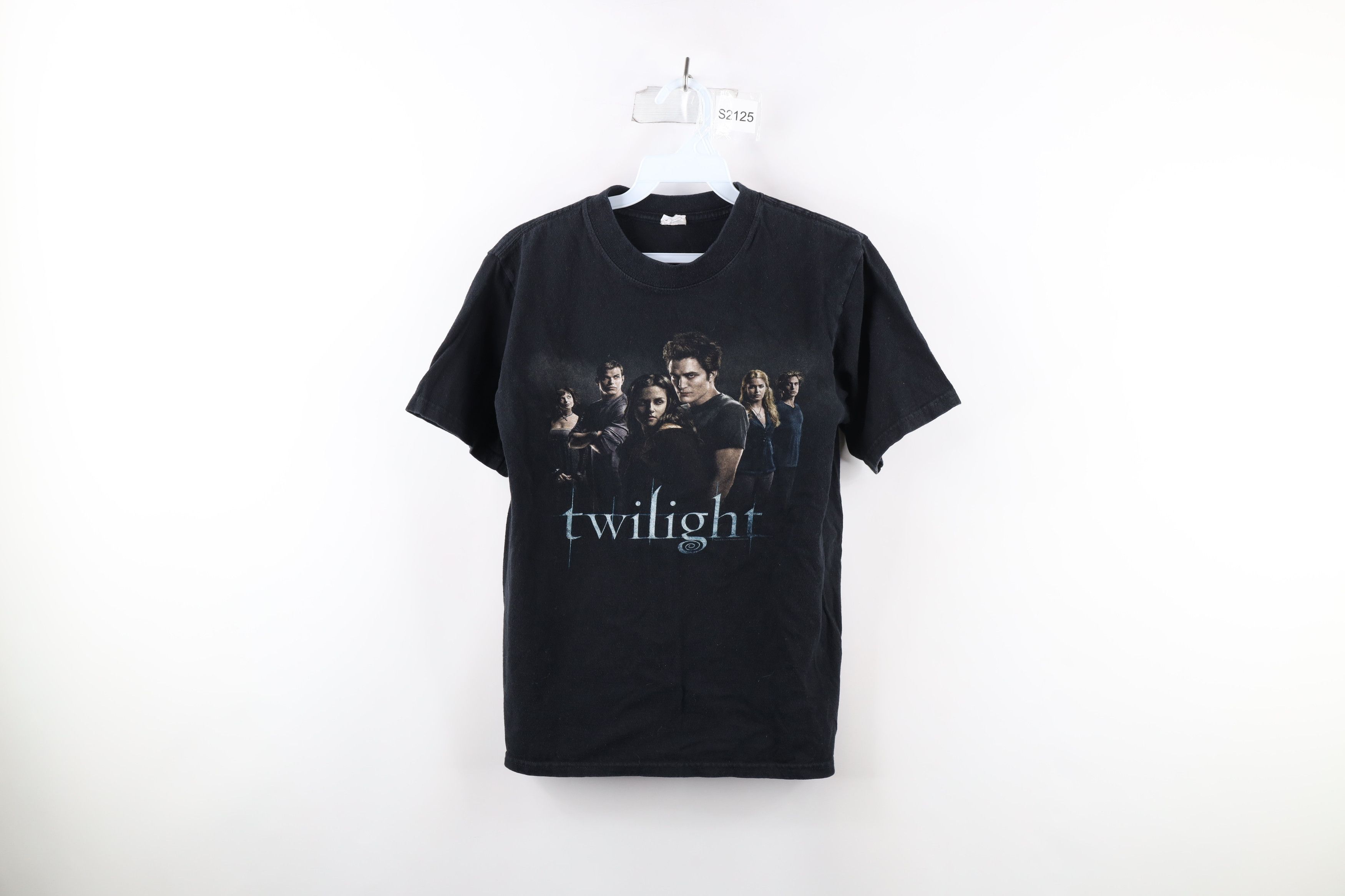 image of Vintage Spell Out Twilight Movie Short Sleeve T-Shirt Black, Women's (Size Small)