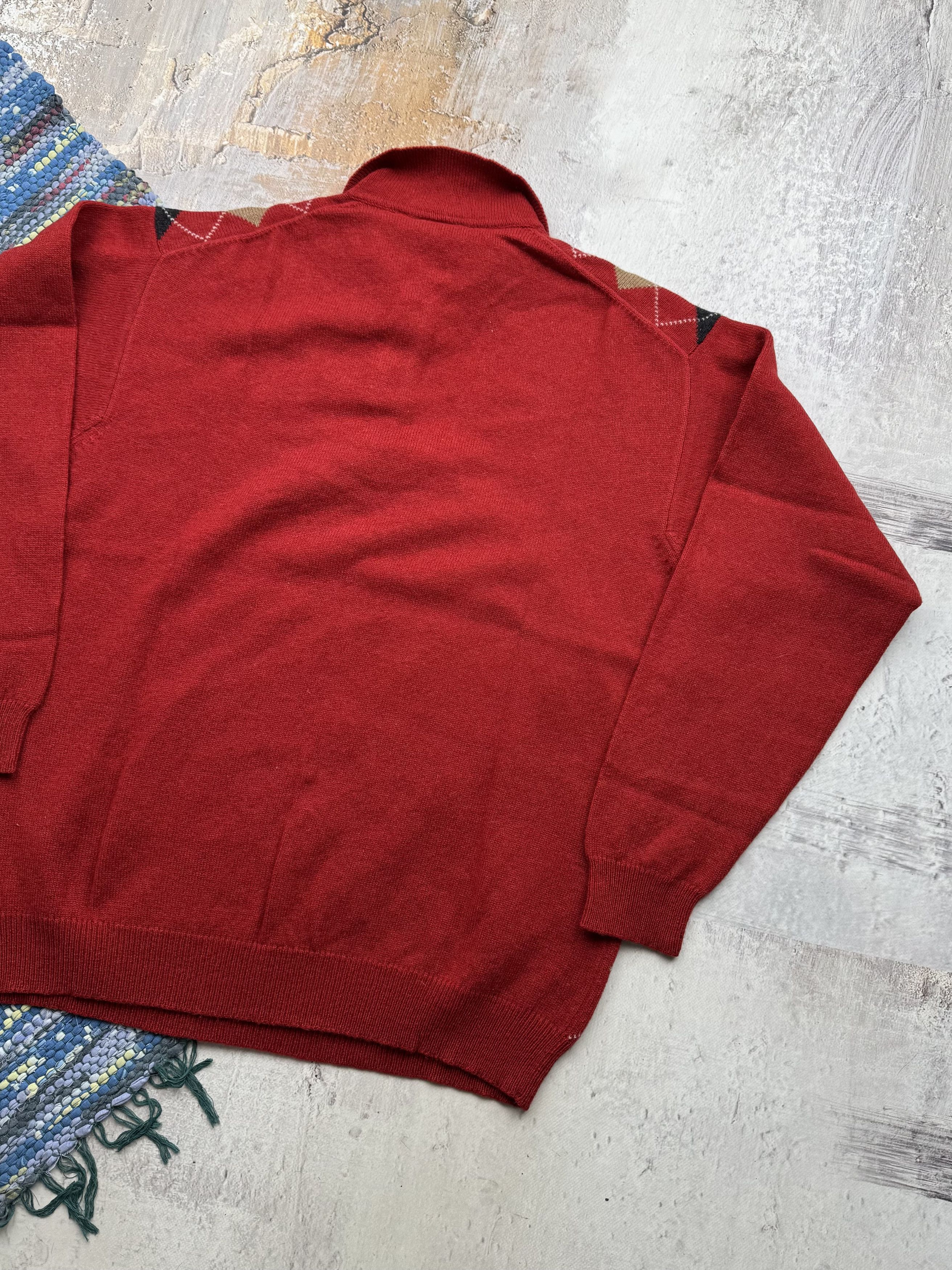 Vintage Retro Wool Sweater With Geometric Details A462(90) Size US XXL / EU 58 / 5 - 7 Thumbnail