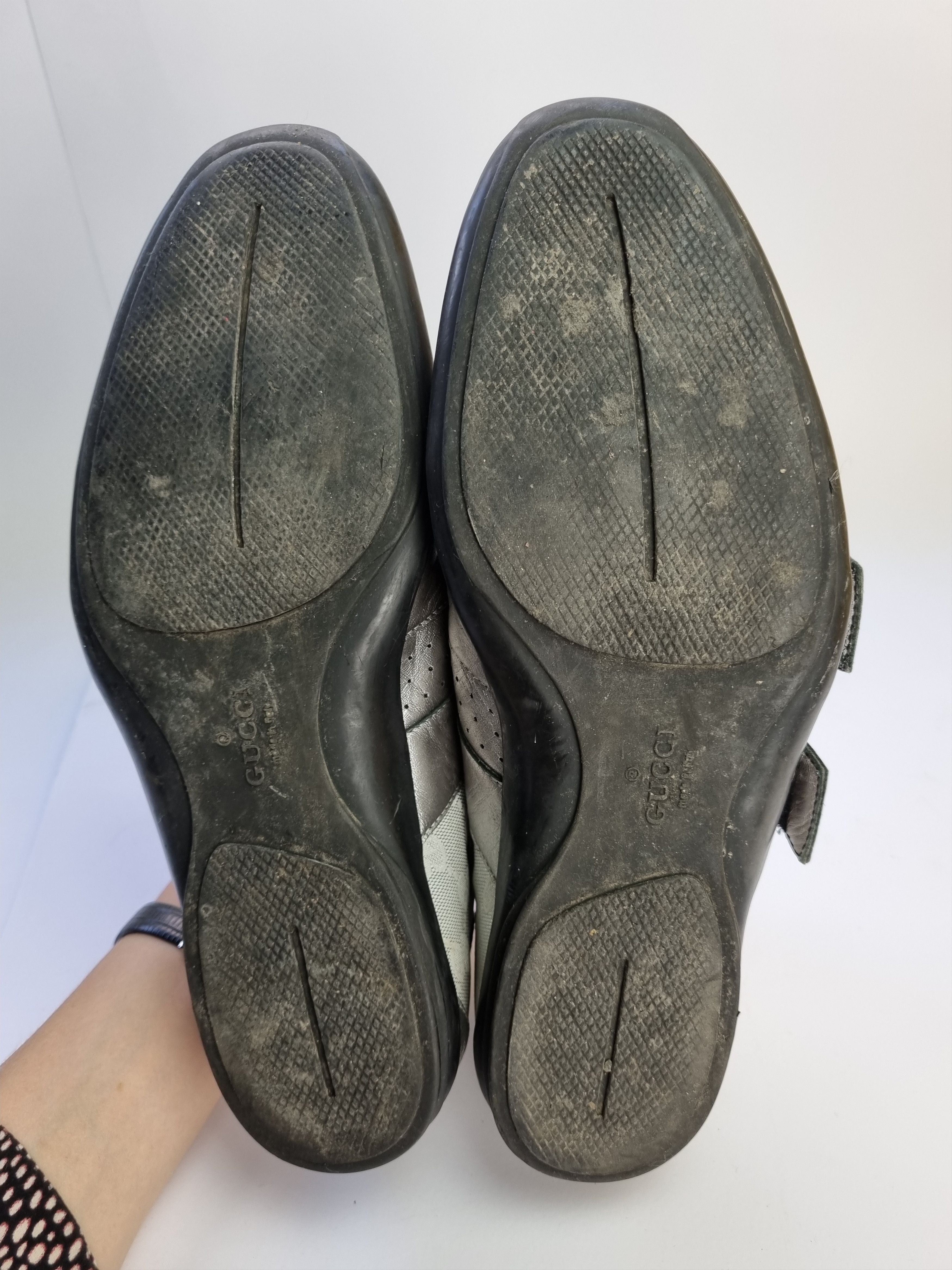 Gucci × Vintage Gucci Monogram Leather Metallic Italian Sneakers 091838 Size US 8 / EU 41 - 17 Thumbnail