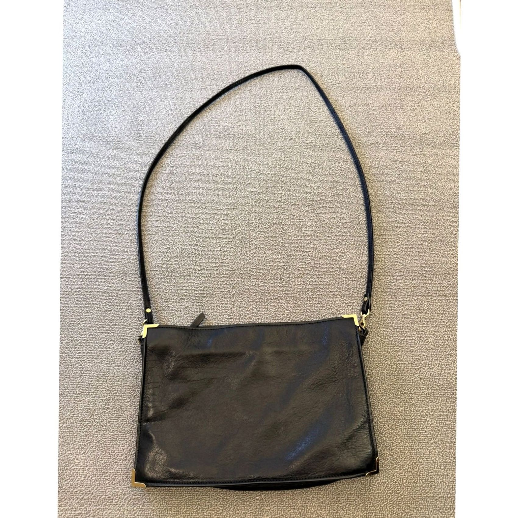 Zara VINTAGE Zara Woman Black Crossbody Bag Animal Print Gold Hardware Strap Size ONE SIZE - 5 Thumbnail
