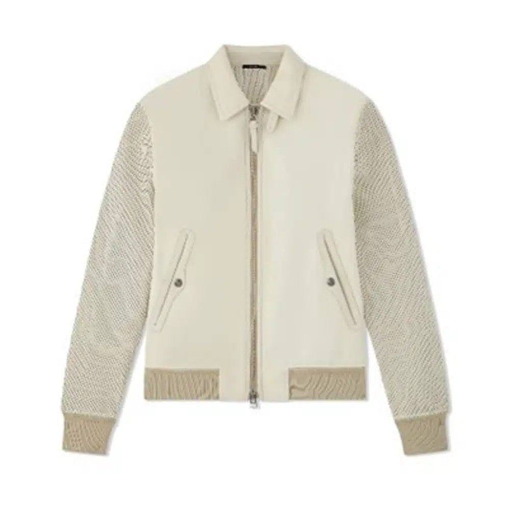 Tom Ford o1loc1c0625 LBS007 Leather Wear Blouson Jacket in Off White Size US L / EU 52-54 / 3 - 1 Preview