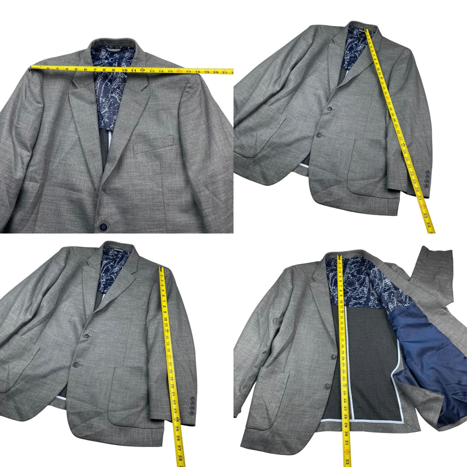 Nautica Nautica Men's Blazer Gray 46R 2-Button Linen Blend Solid Jacket Coat Regular Fit Mens Size 46R - 8 Thumbnail