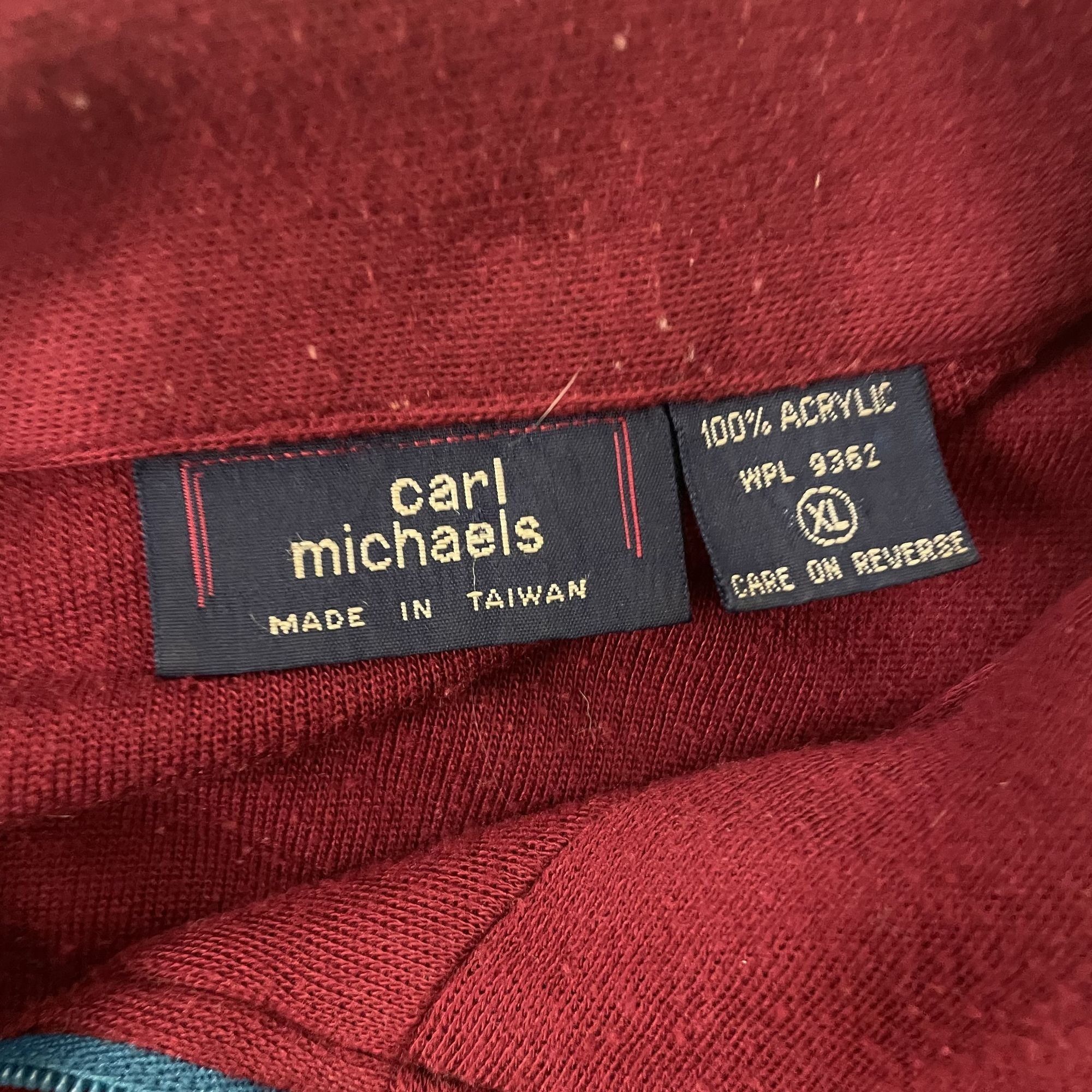 Other Vtg Carl Michaels Maroon Blue COLOR BLOCK Athletic Jacket Size US XL / EU 56 / 4 - 4 Thumbnail