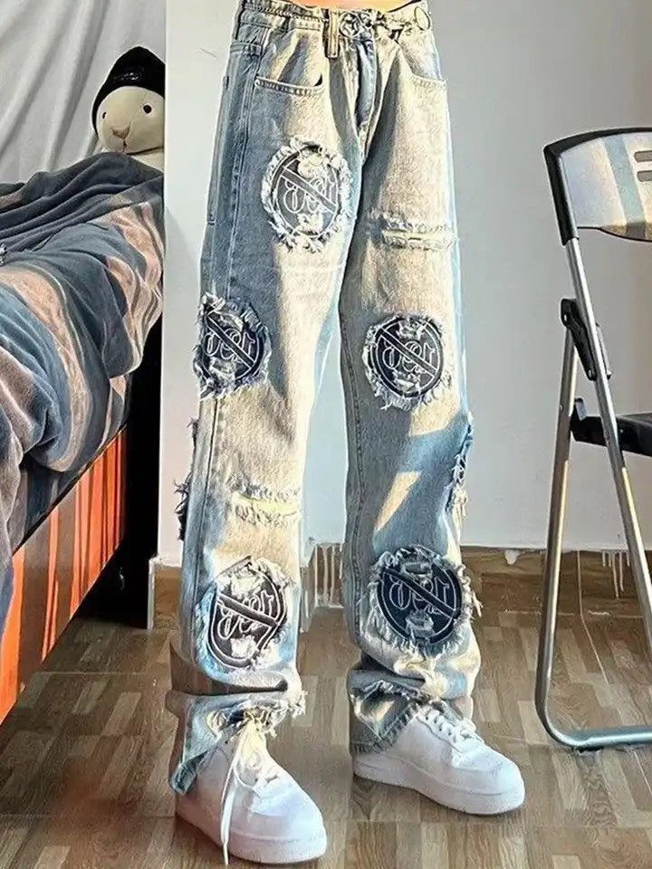 Vintage Vintage Patch Straight Jeans Size US 32 / EU 48 - 1 Thumbnail