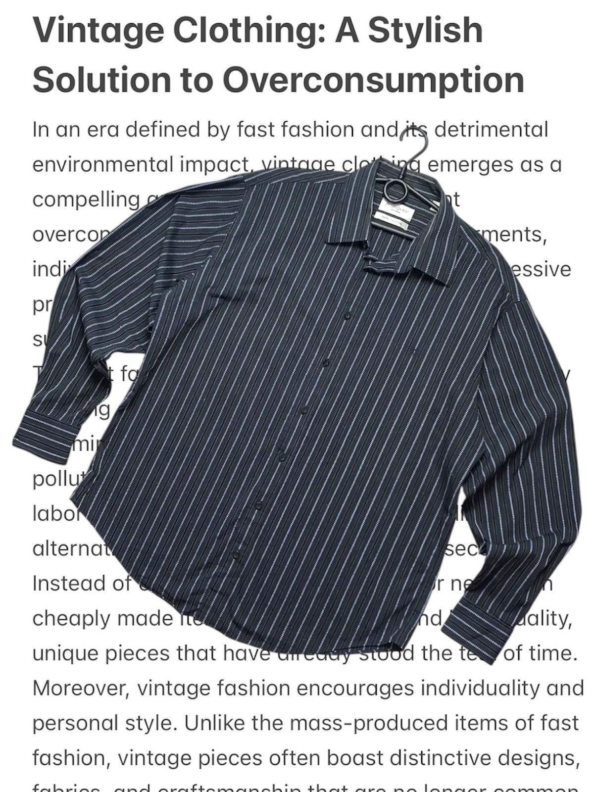 Yves Saint Laurent Vintage striped shirt Yves Saint Laurent grey size XL Size US XL / EU 56 / 4 - 1 Thumbnail