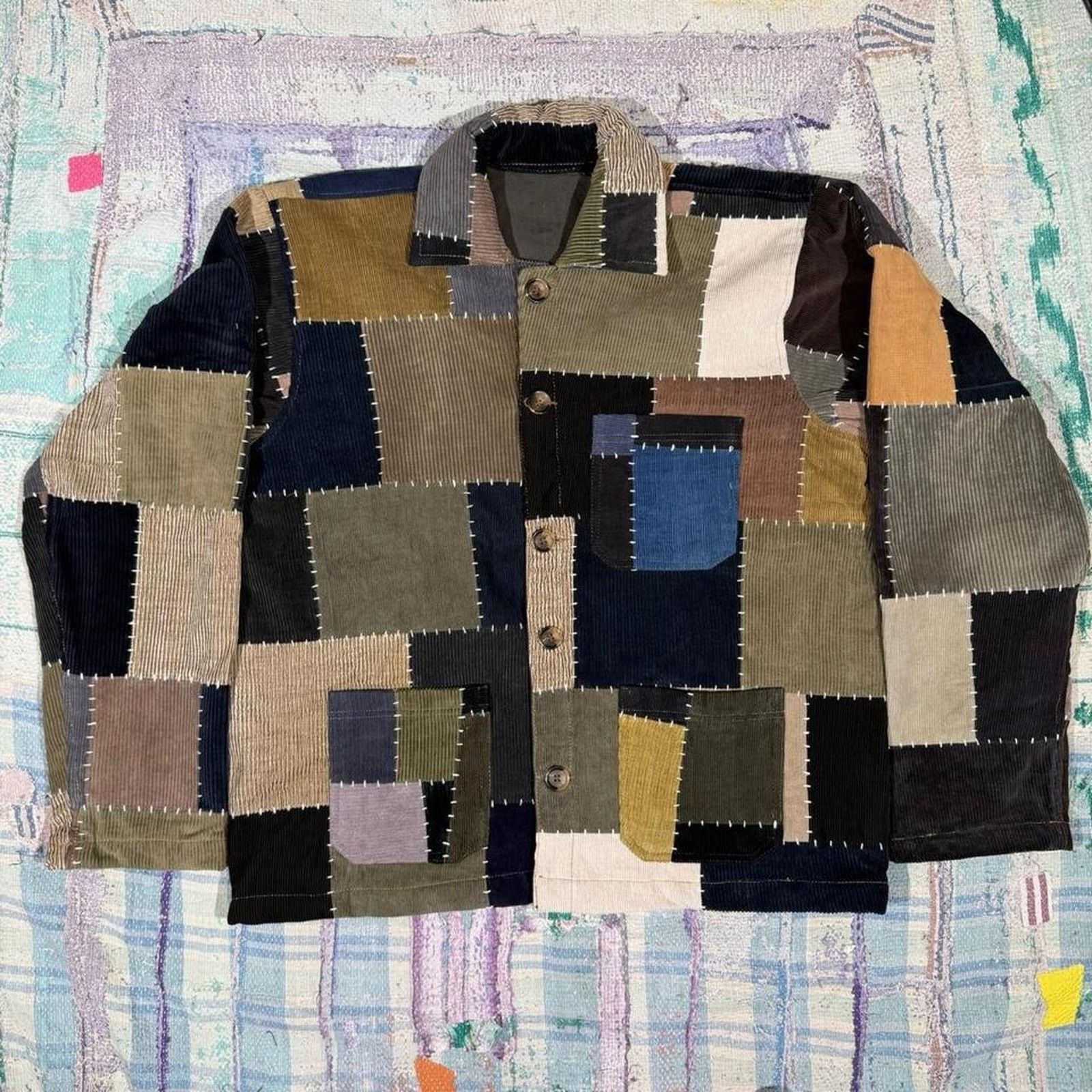 Other Custom patchwork corduroy jacket handmade sashiko sz medium Size US M / EU 48-50 / 2 - 1 Thumbnail