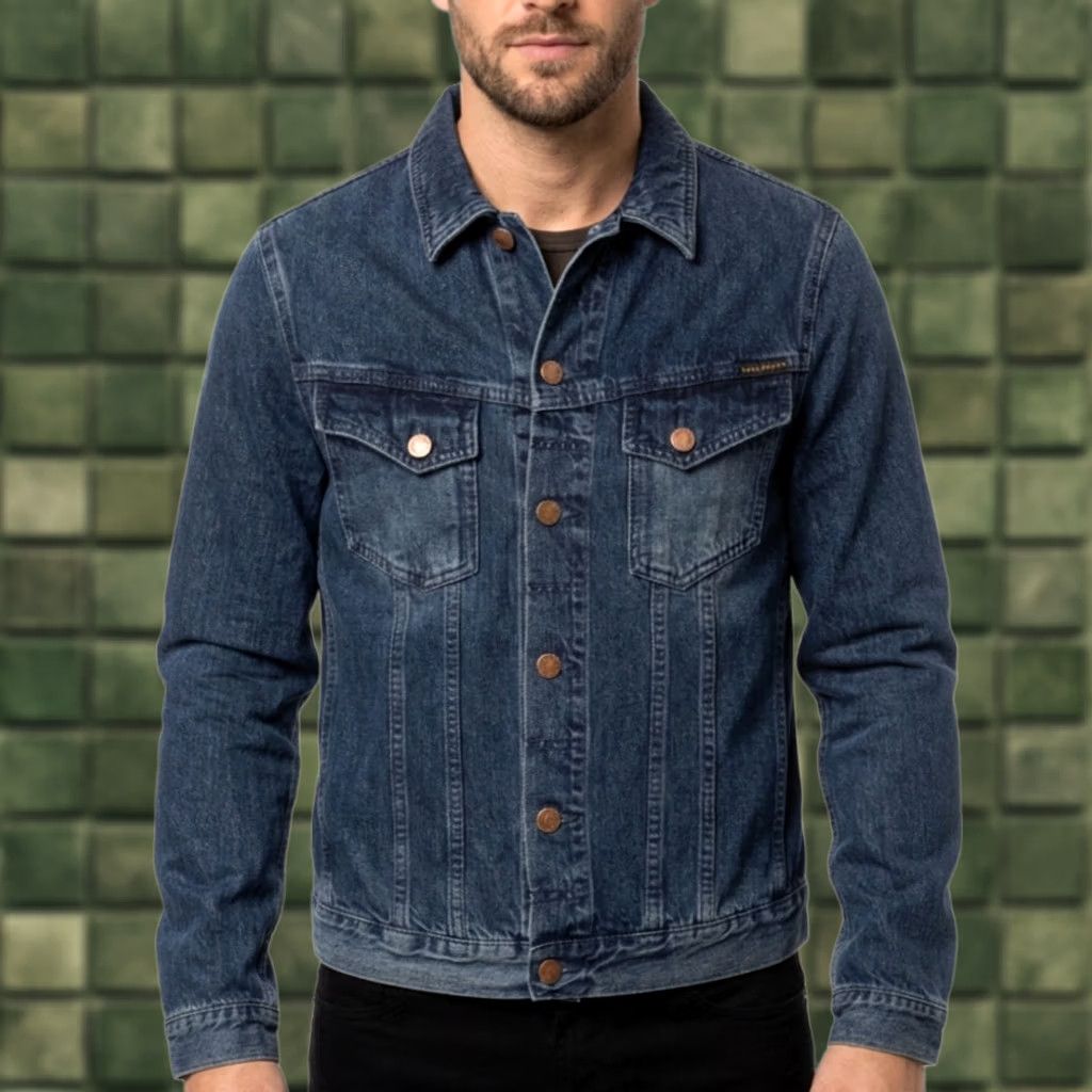 Nudie Jeans NUDIE JEANS Billy Deep Indigo Denim Jacket Men M Made in ITALY Jacket Size US 31 - 1 Thumbnail